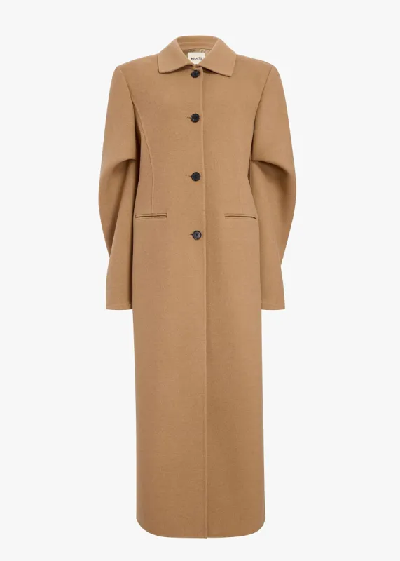 Darton Coat in Camel sold by KHAITE