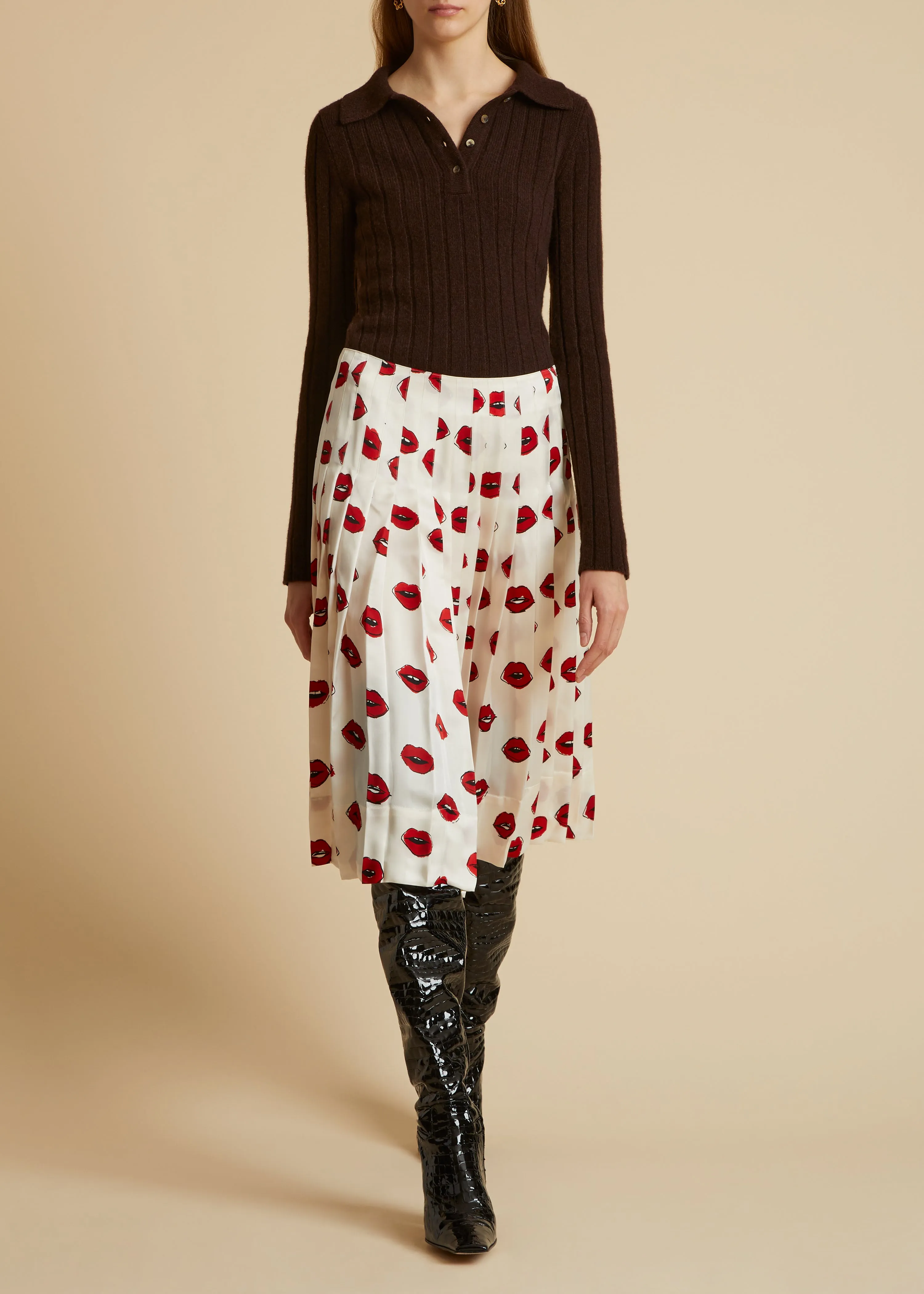 The Hans Sweater in Rosewood sold by KHAITE product image thumbnail 2