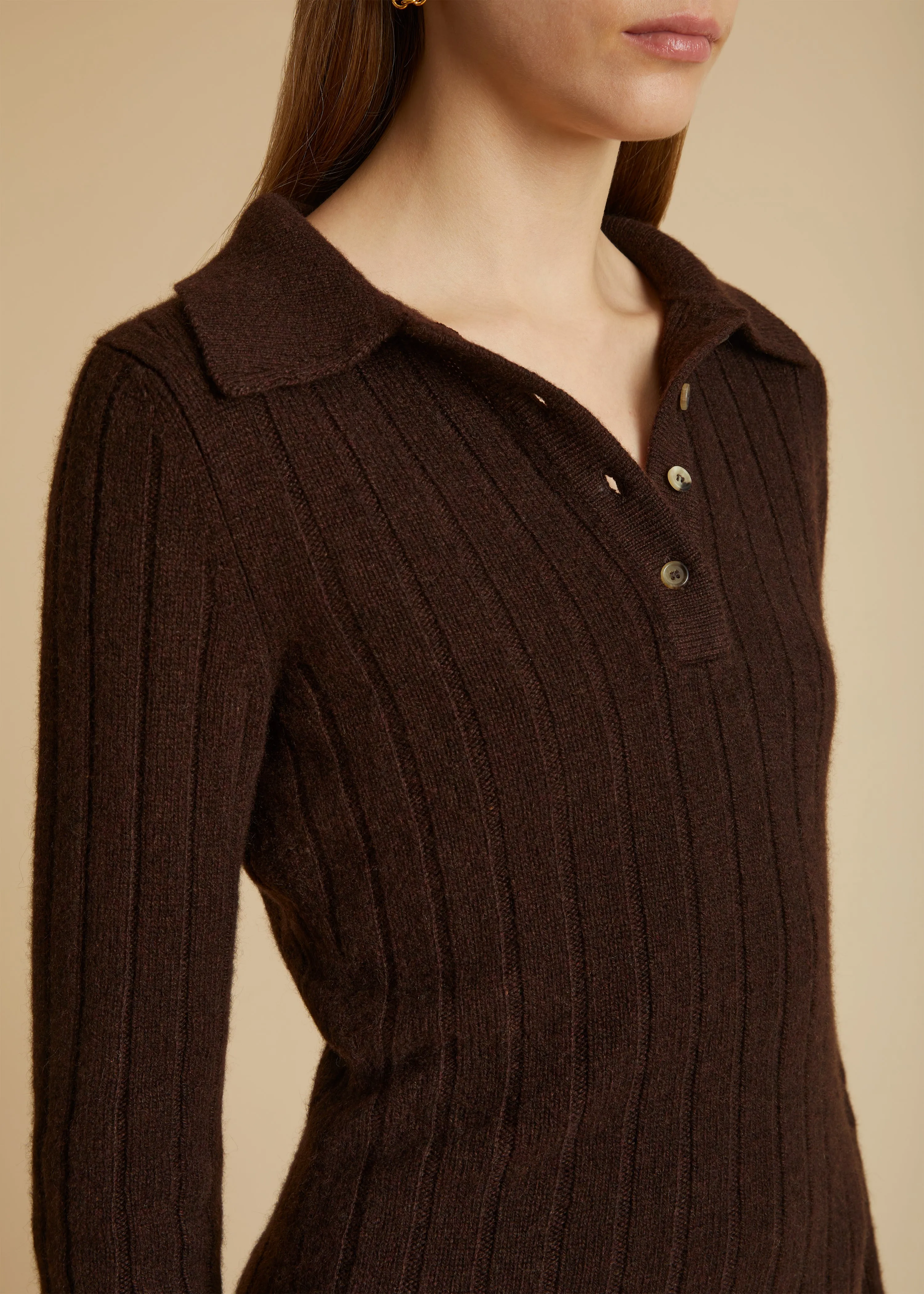 The Hans Sweater in Rosewood sold by KHAITE product image thumbnail 5