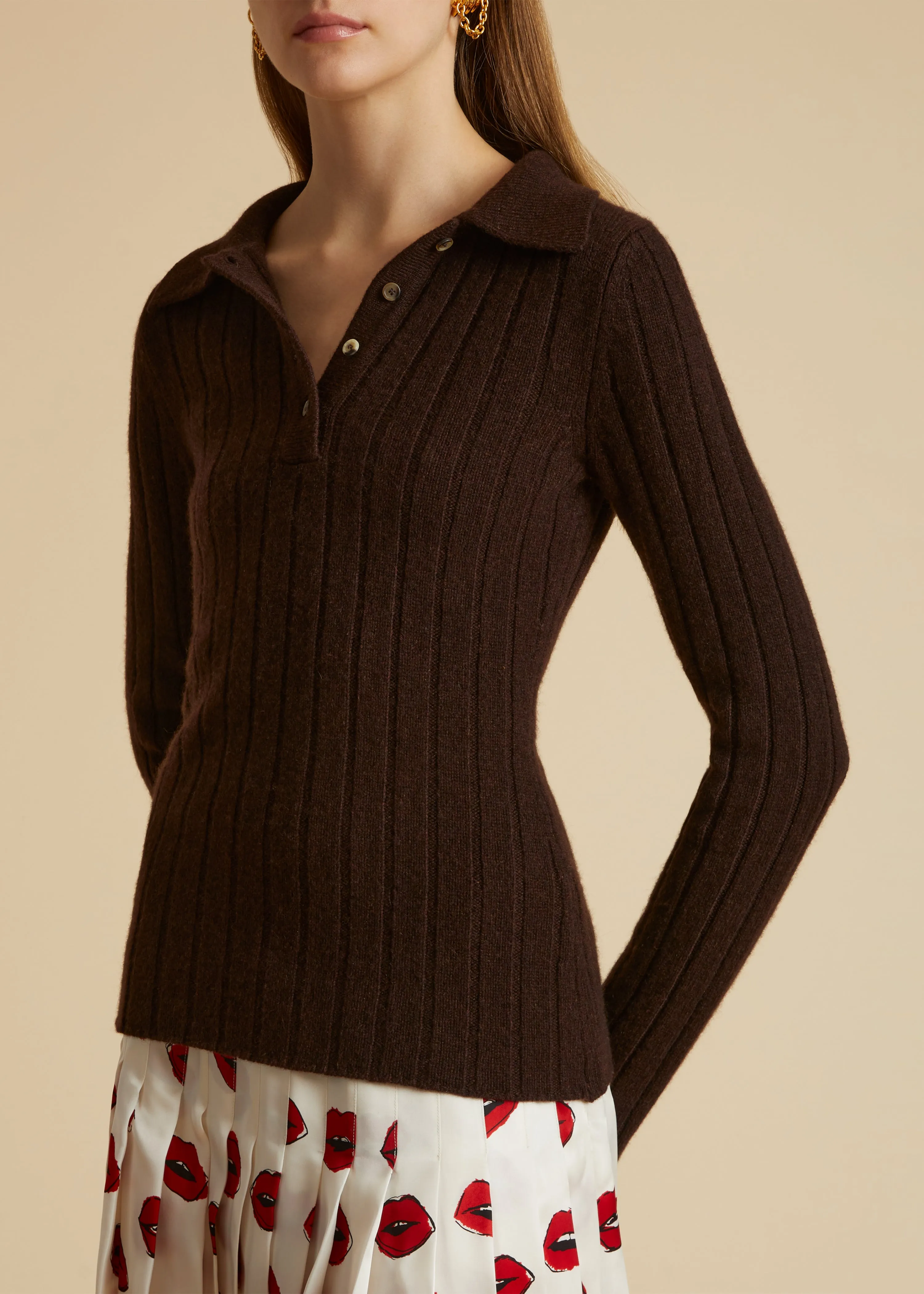 The Hans Sweater in Rosewood sold by KHAITE product image thumbnail 4
