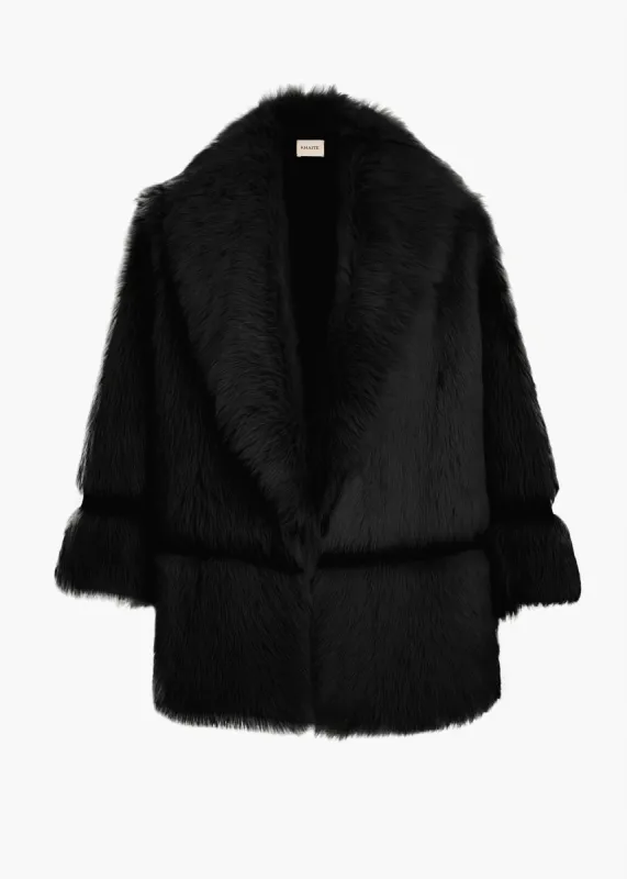 Adelaide Shearling Jacket in Black sold by KHAITE