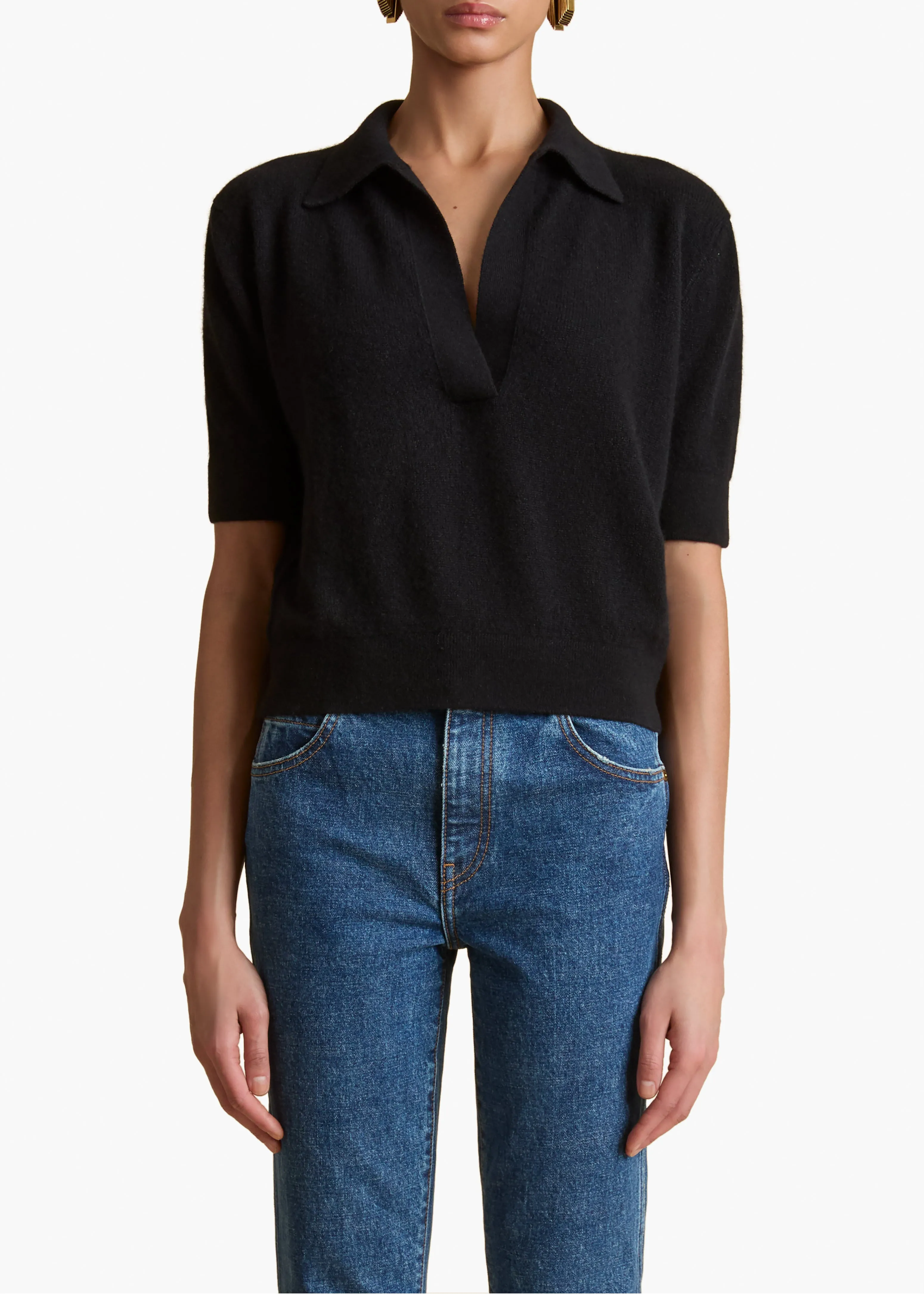 Shrunken Jo Sweater in Black sold by KHAITE product image thumbnail 3