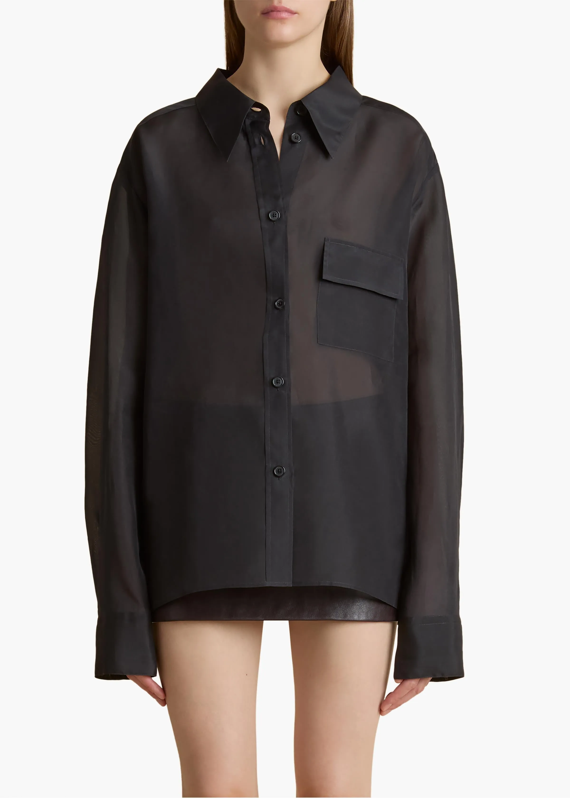 Yatty Top in Black Silk sold by KHAITE product image thumbnail 3