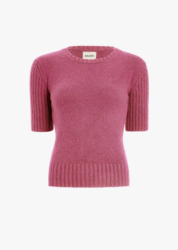 Mia Sweater in Amaranth sold by KHAITE