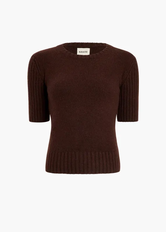 Mia Sweater in Rosewood sold by KHAITE