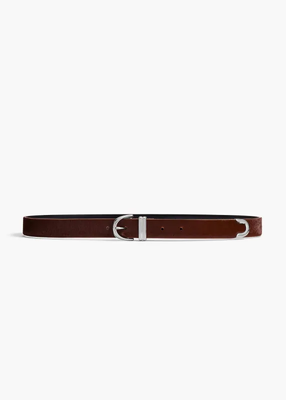 Bambi Belt in Rust Haircalf with Silver sold by KHAITE