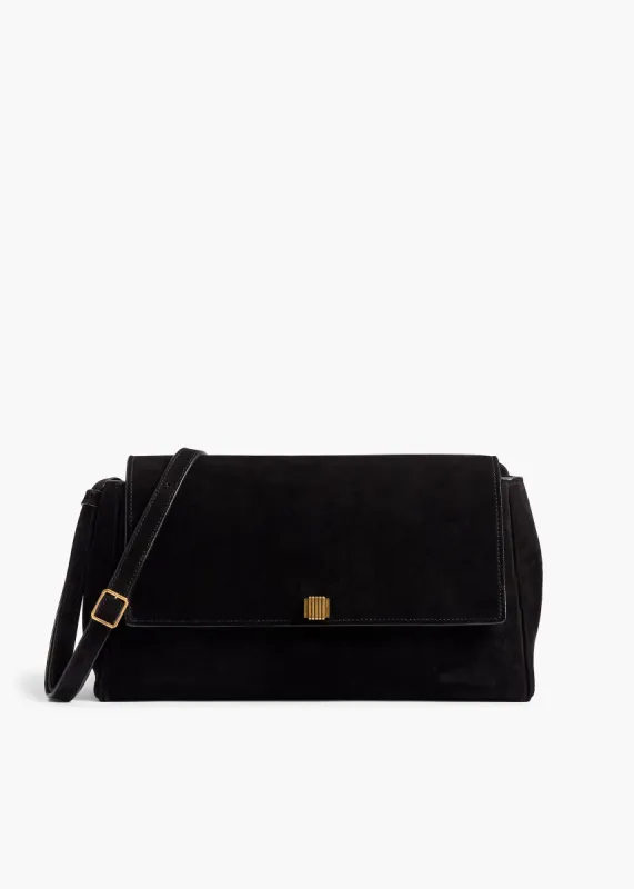 Audrey Crossbody Bag in Black Suede sold by KHAITE