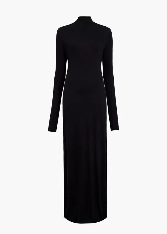 Norla Dress in Black Tissue Jersey sold by KHAITE