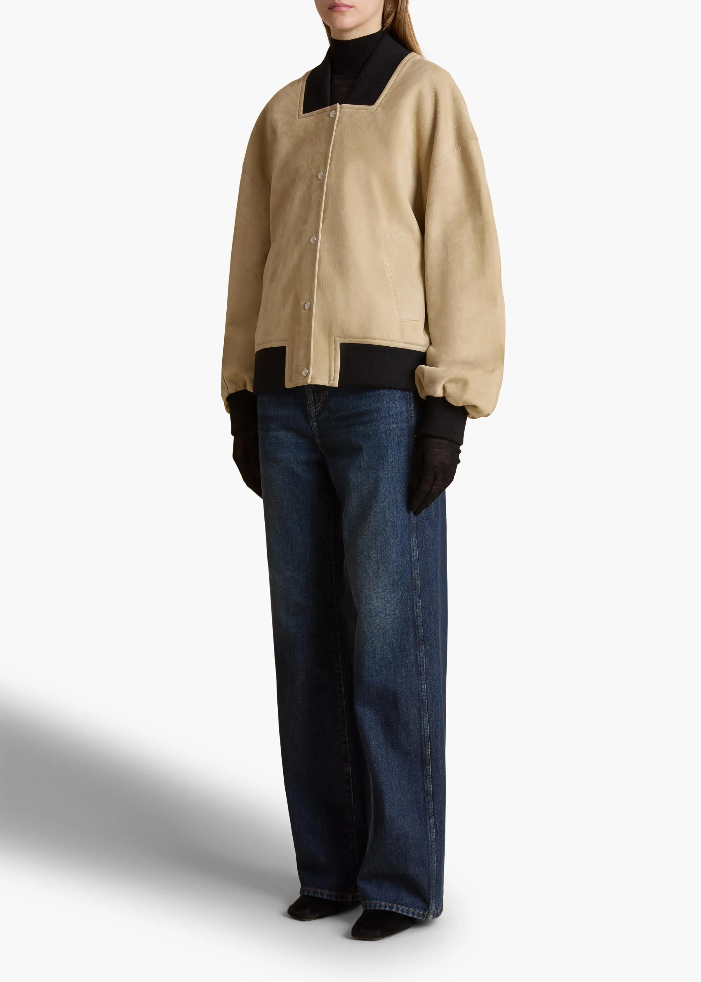Spence Jacket in Sand Suede sold by KHAITE product image thumbnail 2