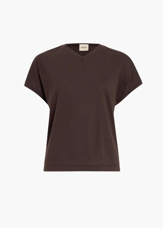 Devra Top in Dark Brown sold by KHAITE