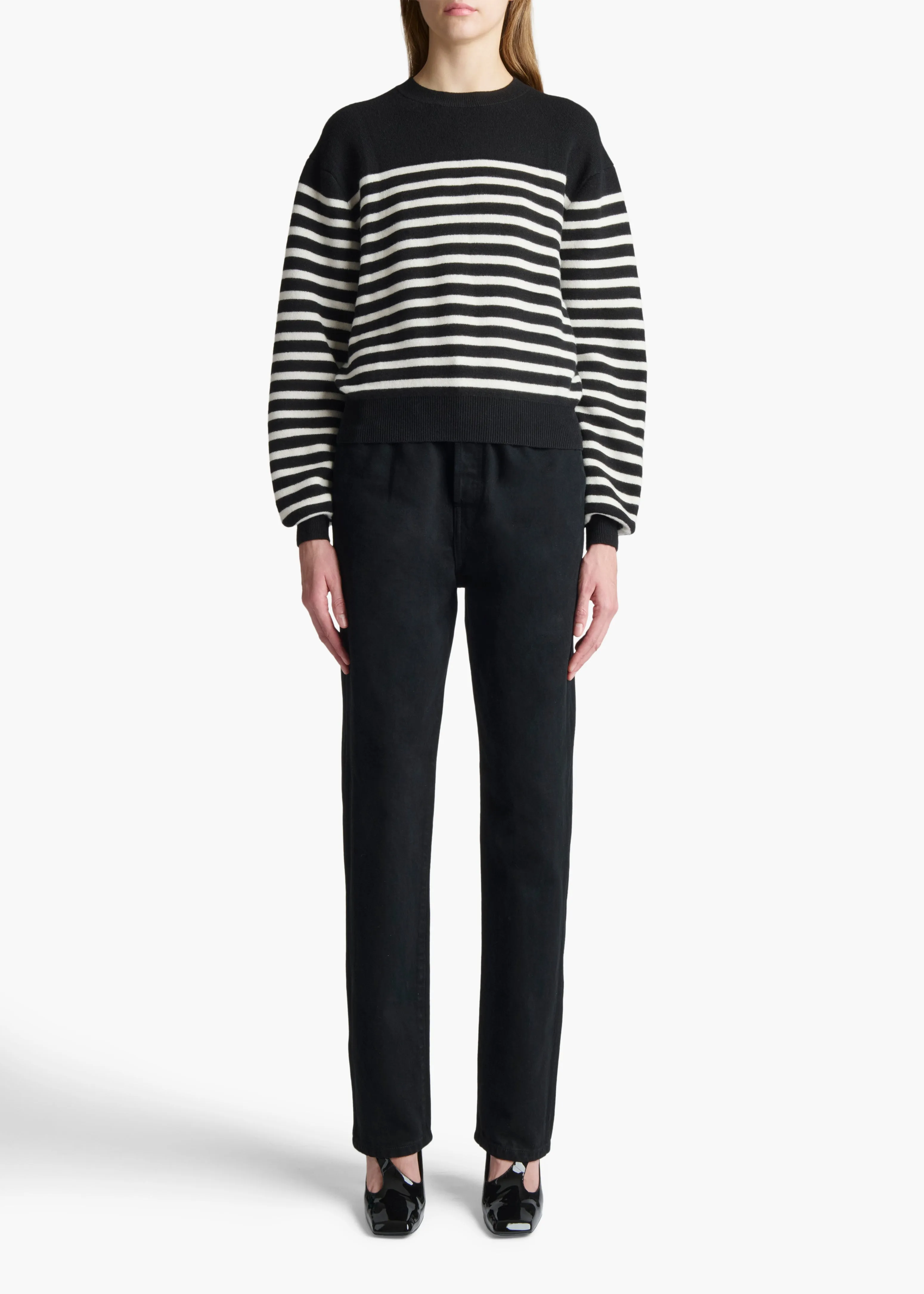 Viola Sweater in Midnight and Glaze Stripe sold by KHAITE product image thumbnail 2