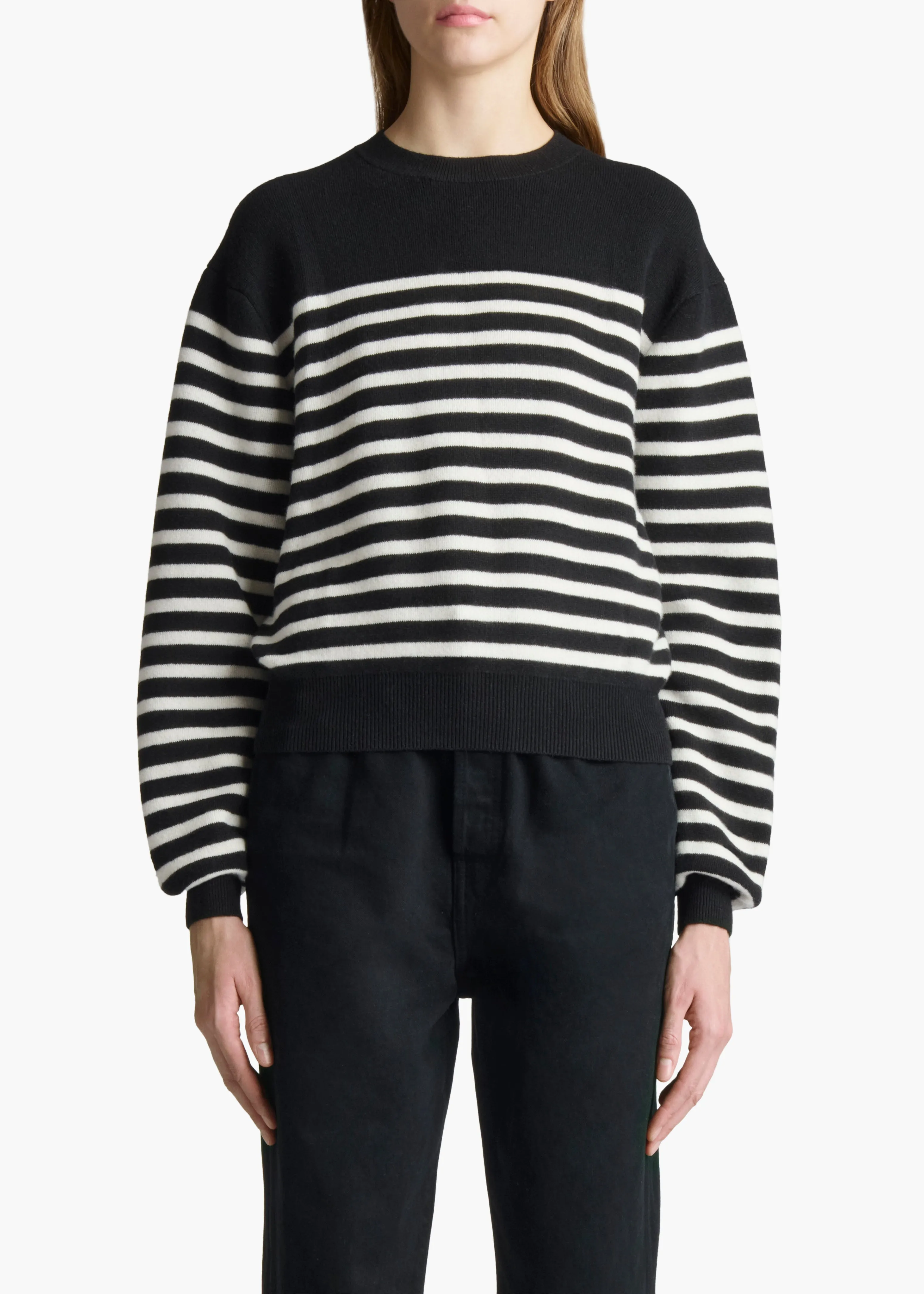 Viola Sweater in Midnight and Glaze Stripe sold by KHAITE product image thumbnail 3