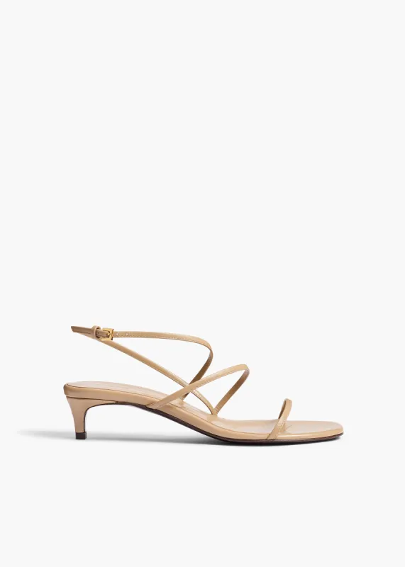 Loop Kitten Heel Sandal in Beige Leather sold by KHAITE