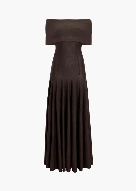 Ava Dress in Grapeseed sold by KHAITE