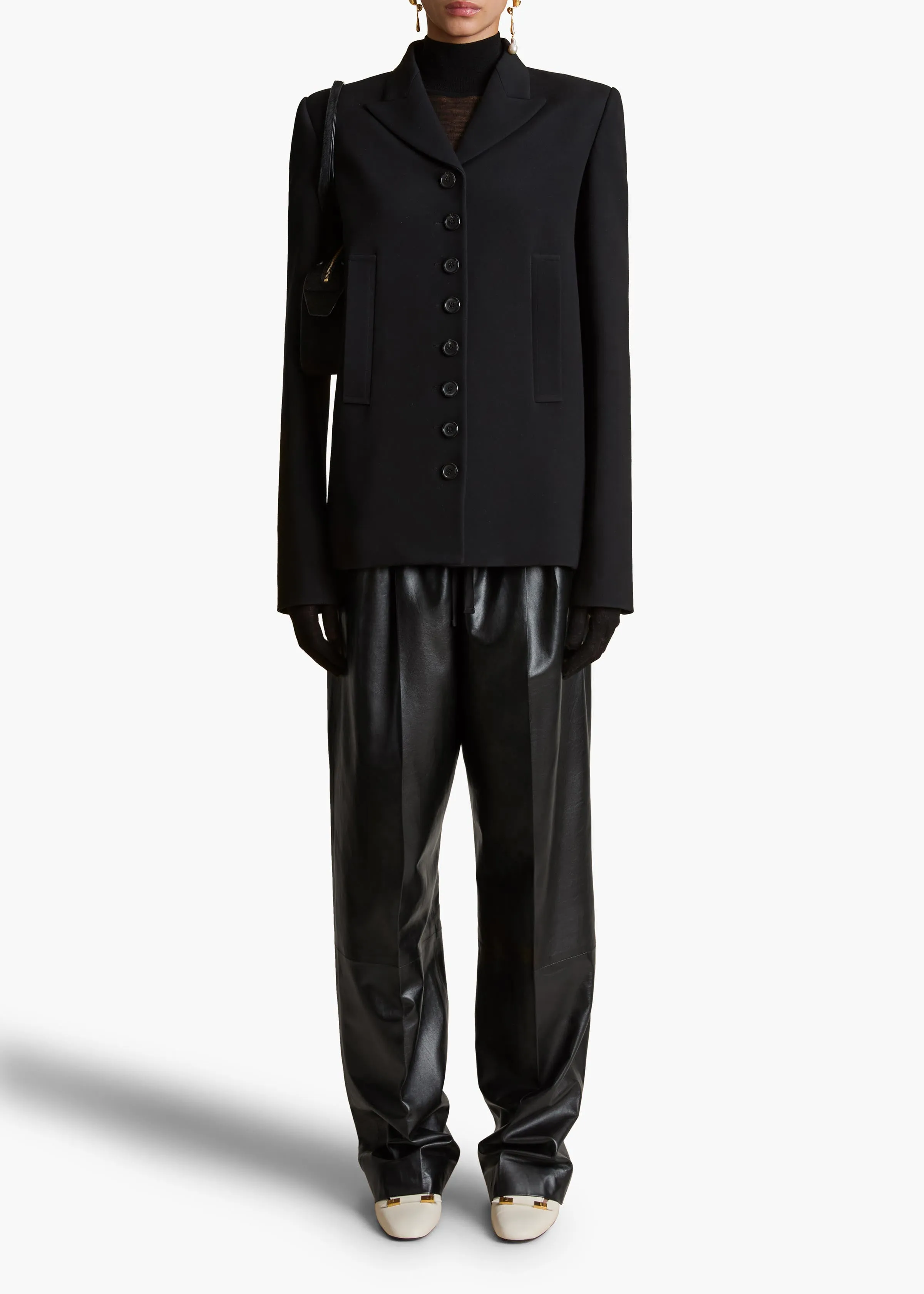 Trenton Pant in Black Leather sold by KHAITE product image thumbnail 2