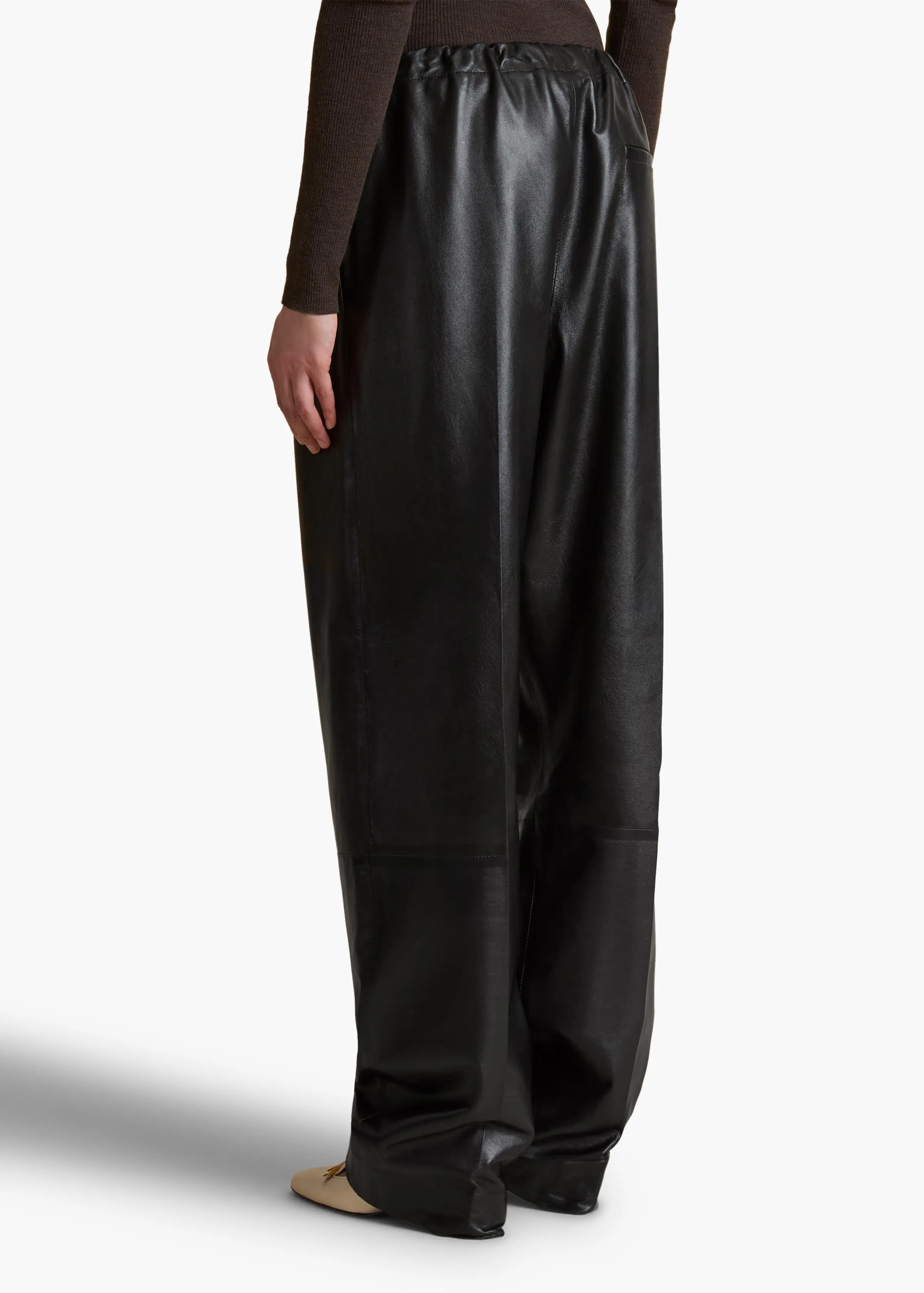 Trenton Pant in Black Leather sold by KHAITE product image thumbnail 4