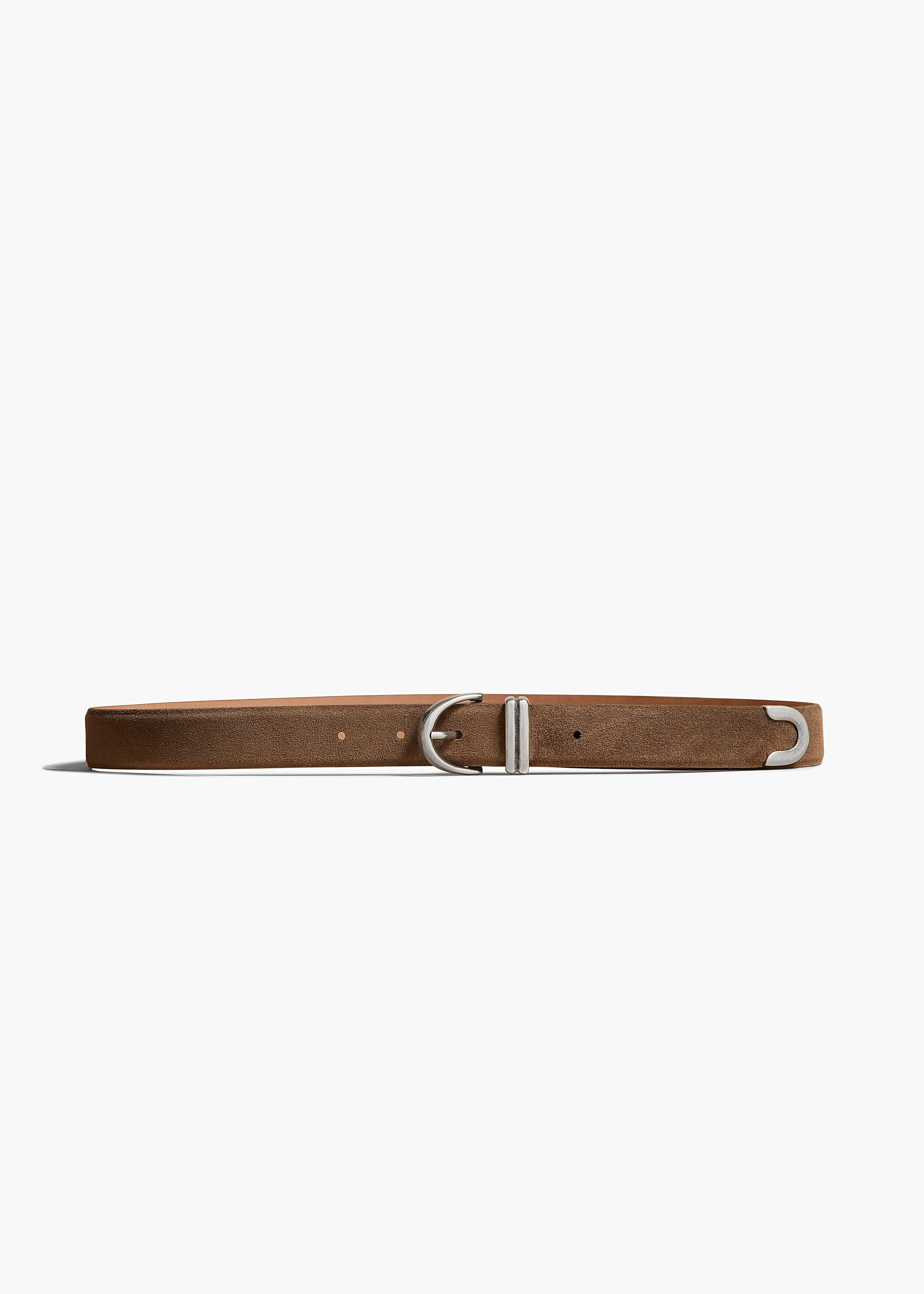 Bambi Belt in Toffee Suede with Silver sold by KHAITE