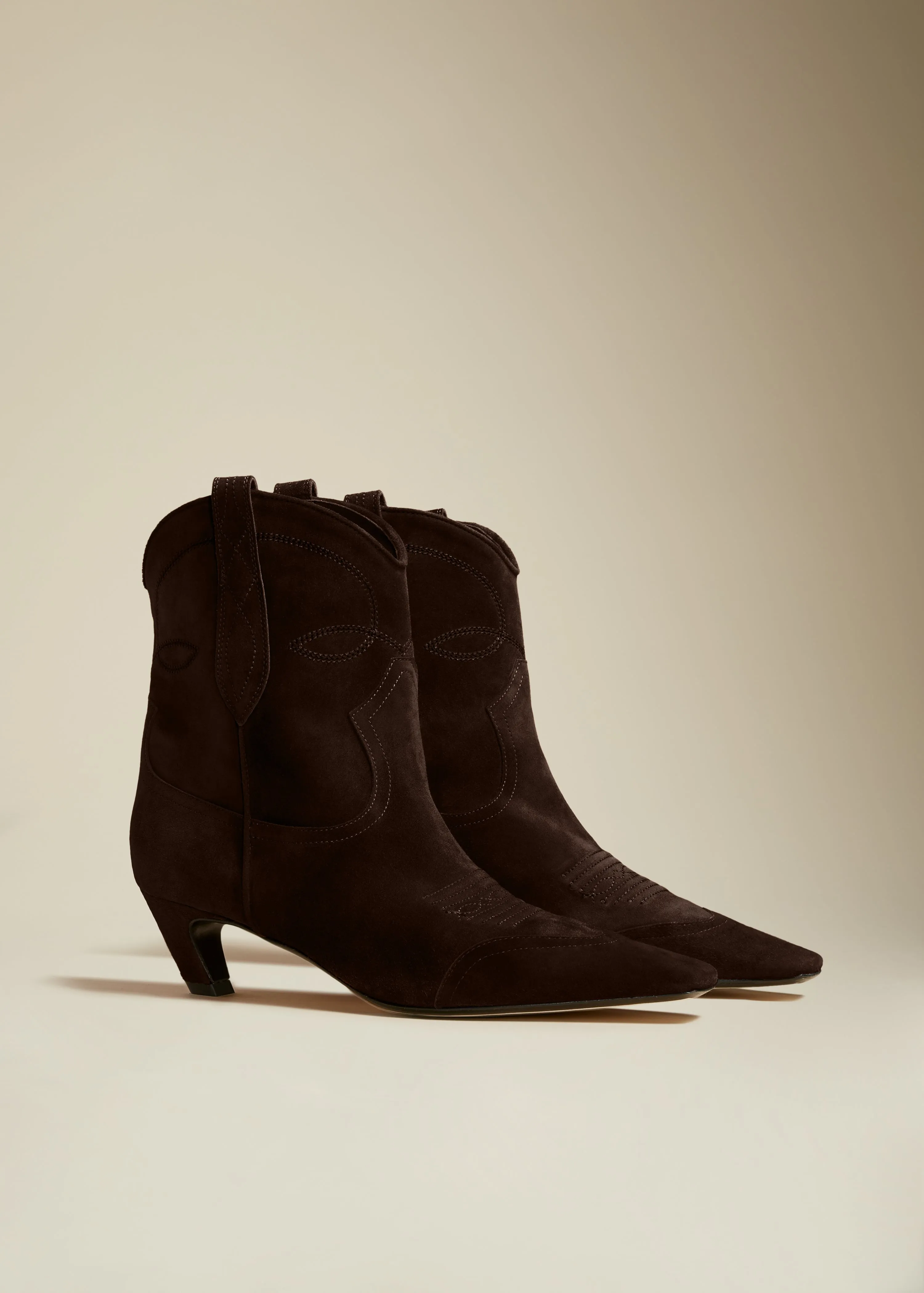 The Dallas Ankle Boot in Coffee Suede sold by KHAITE product image thumbnail 2
