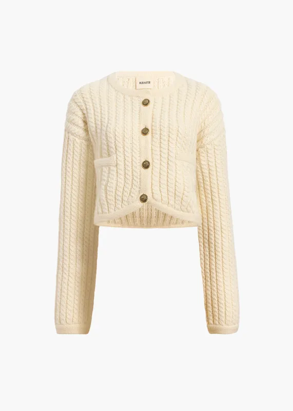Balser Jacket in Cream sold by KHAITE