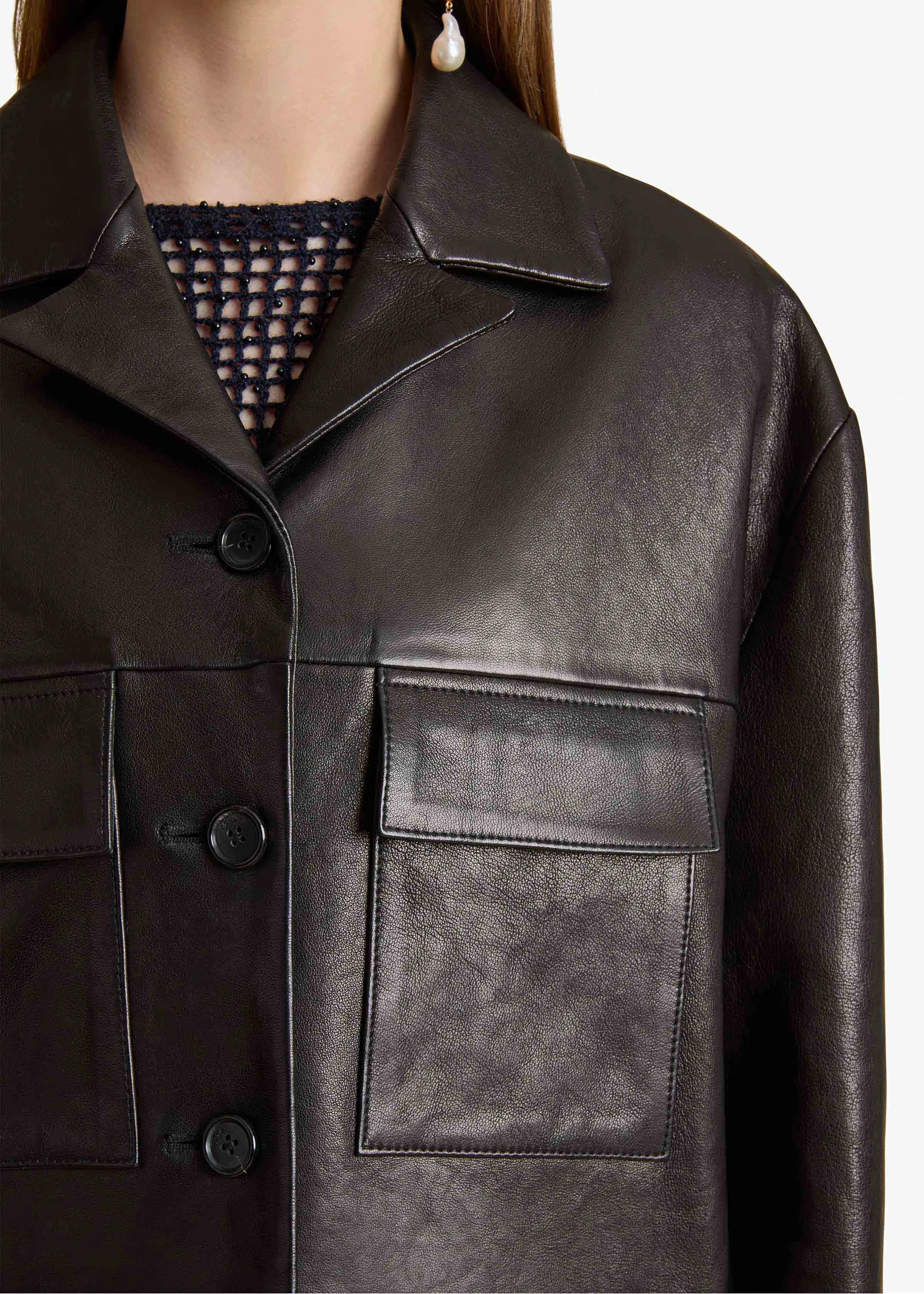 Morsson Jacket in Black Leather sold by KHAITE product image thumbnail 5