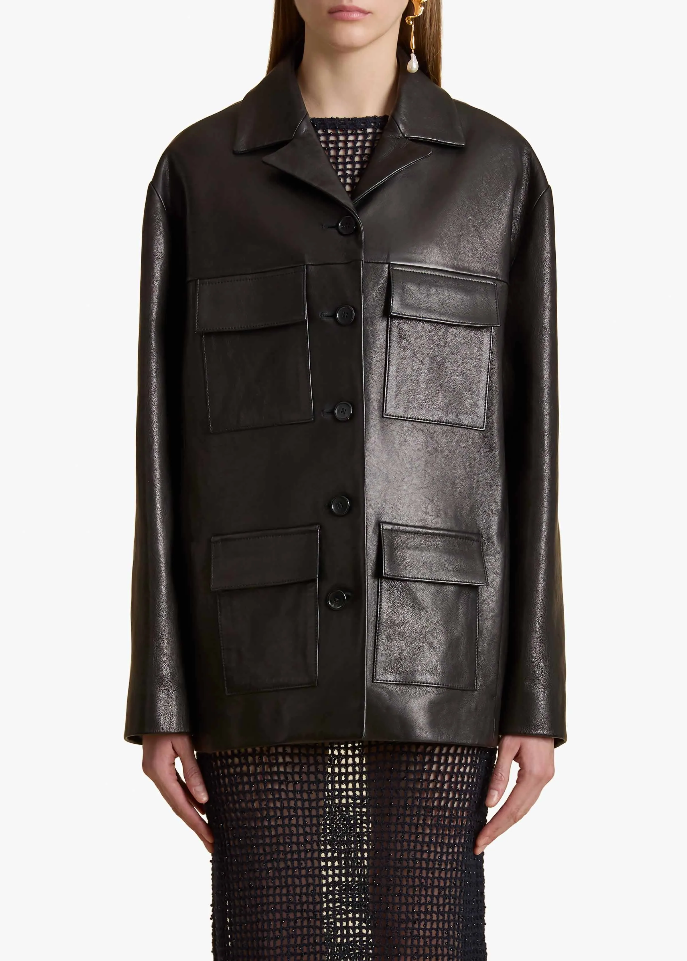 Morsson Jacket in Black Leather sold by KHAITE product image thumbnail 3