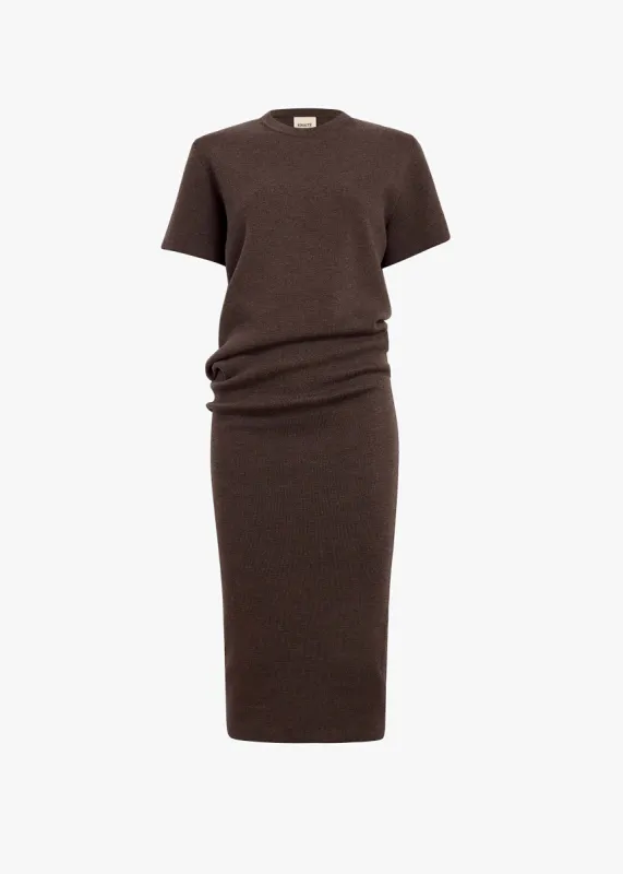 Callas Dress in Grapeseed sold by KHAITE