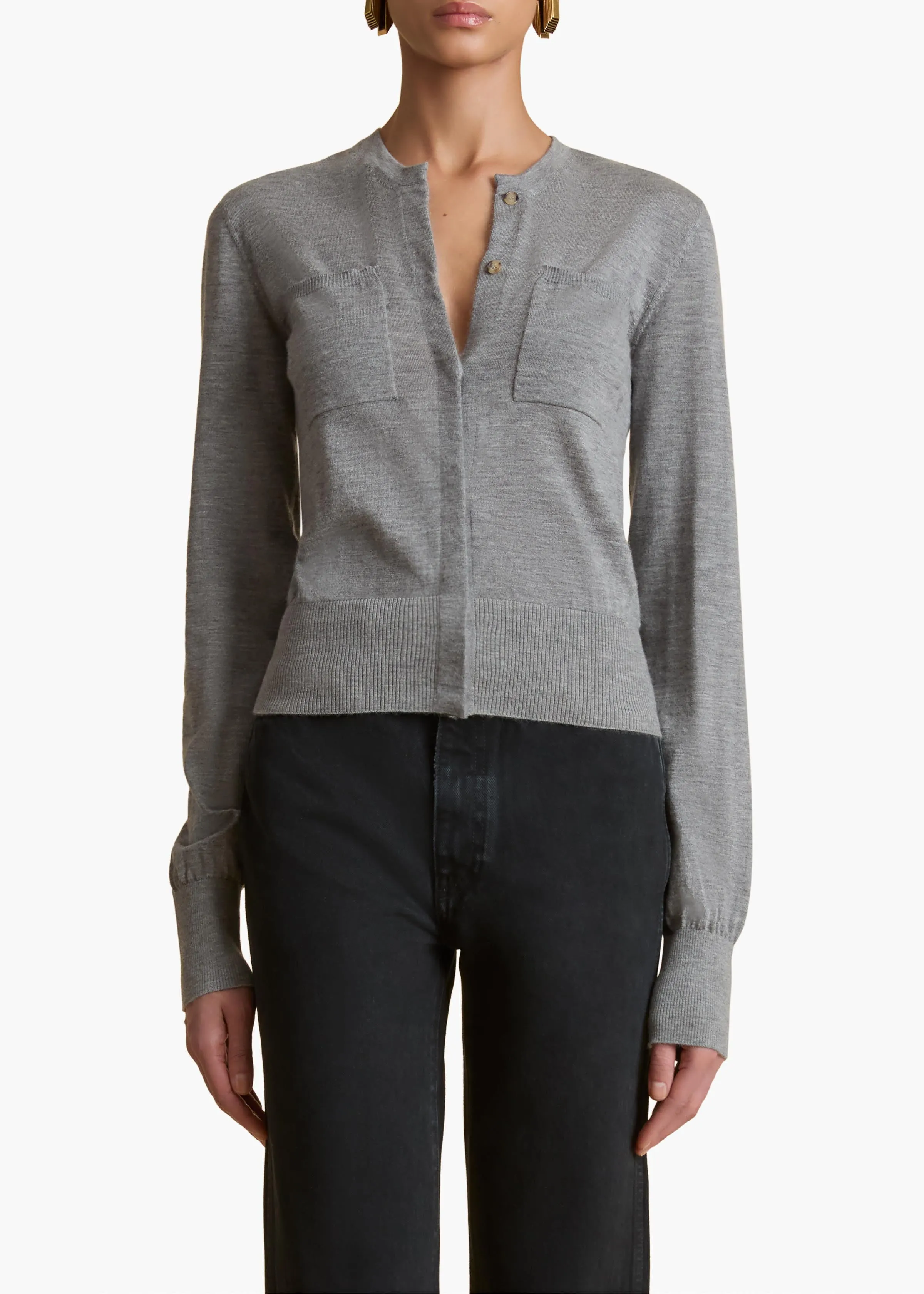 Lilou Cardigan in Sterling sold by KHAITE product image thumbnail 3