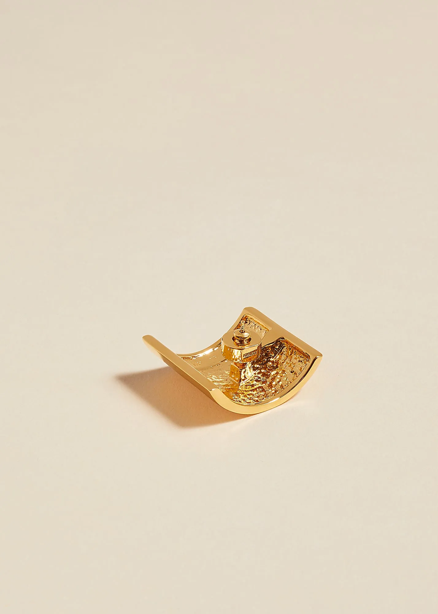 Small Julius Smooth Panel Earrings in Gold sold by KHAITE product image thumbnail 3