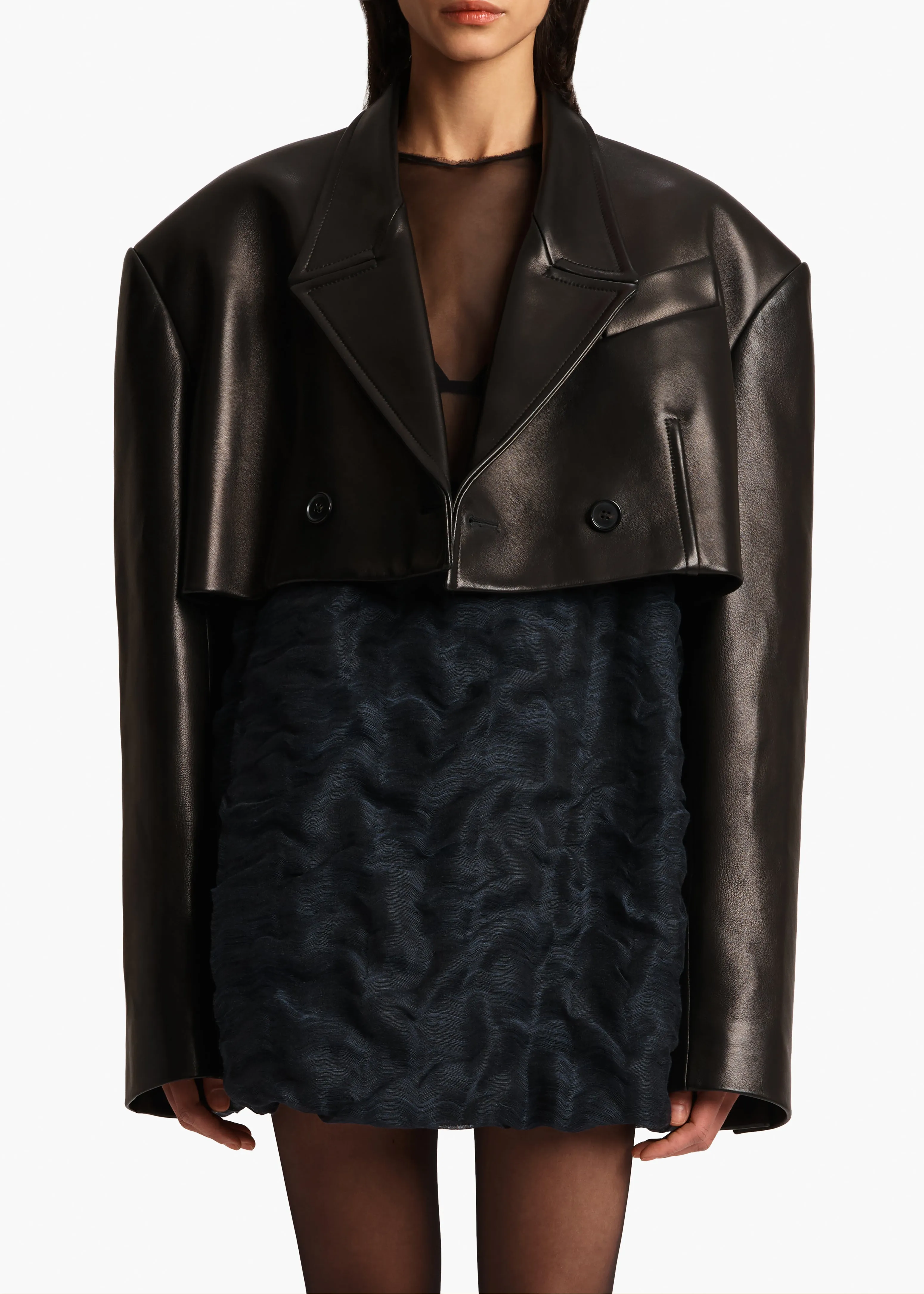 Nando Jacket in Black Leather sold by KHAITE product image thumbnail 3