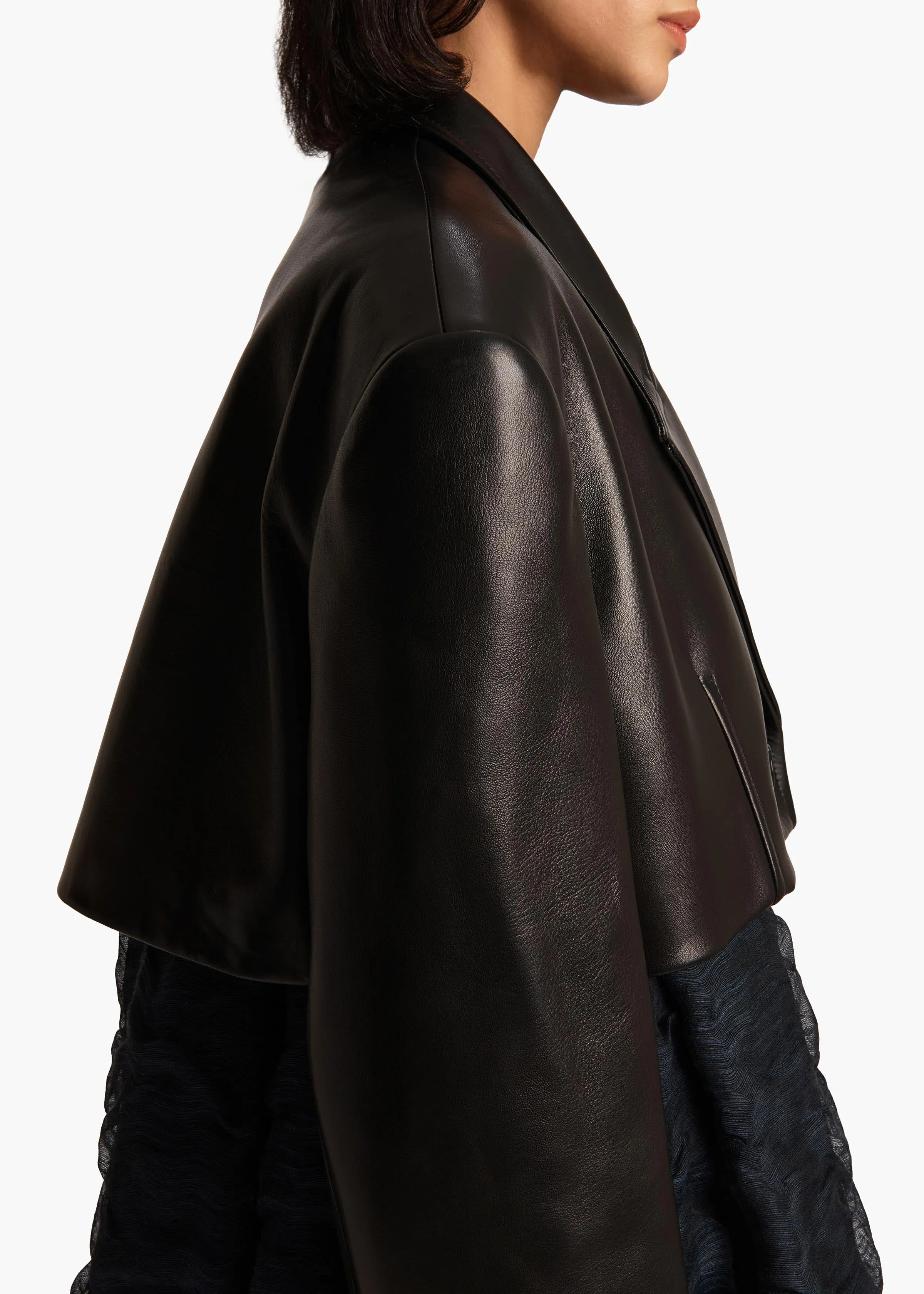 Nando Jacket in Black Leather sold by KHAITE product image thumbnail 5