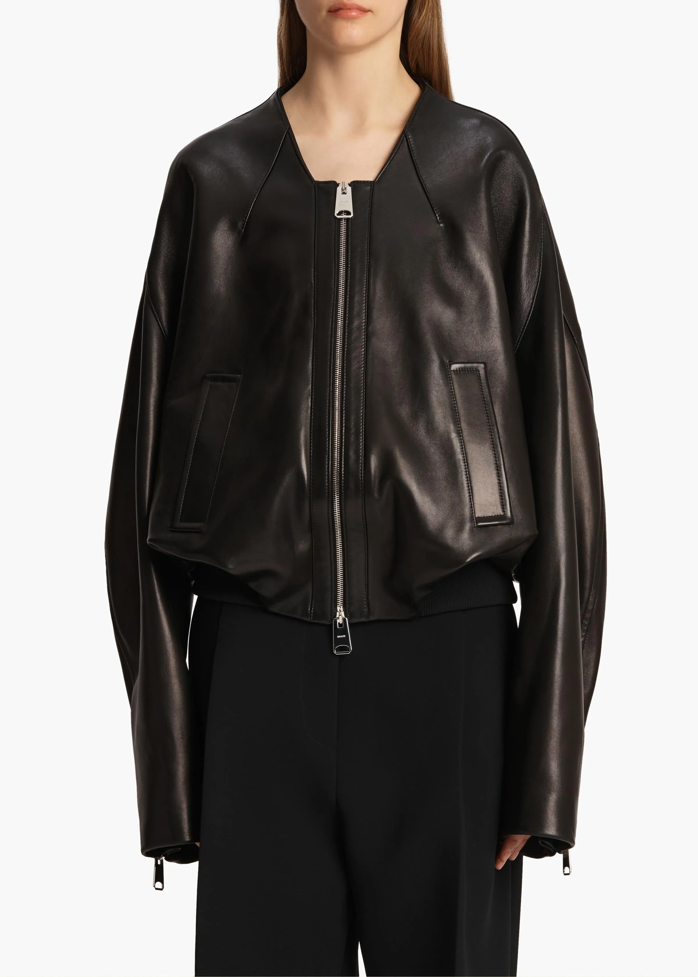 Hewit Jacket in Black Leather sold by KHAITE product image thumbnail 3