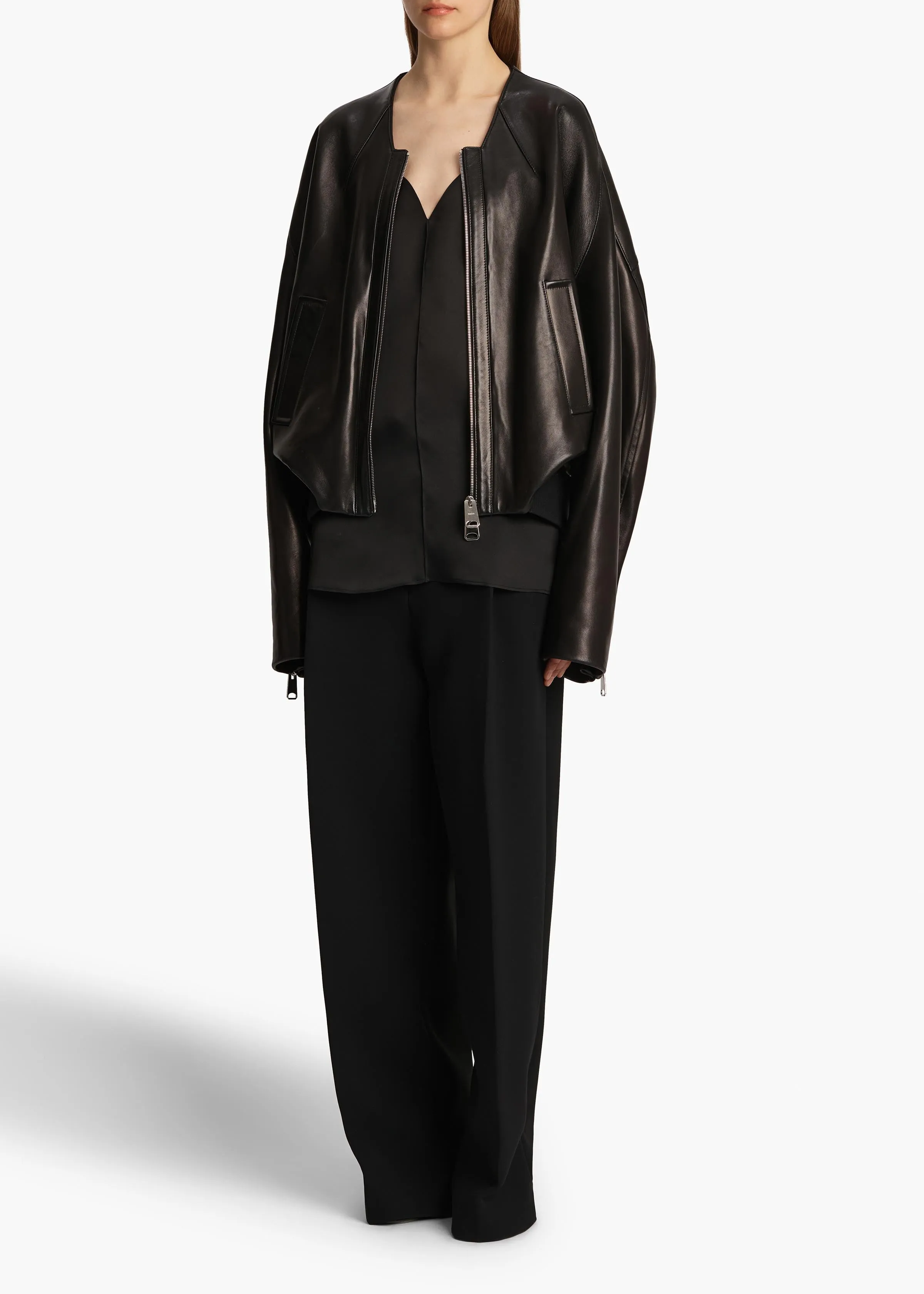 Hewit Jacket in Black Leather sold by KHAITE product image thumbnail 2