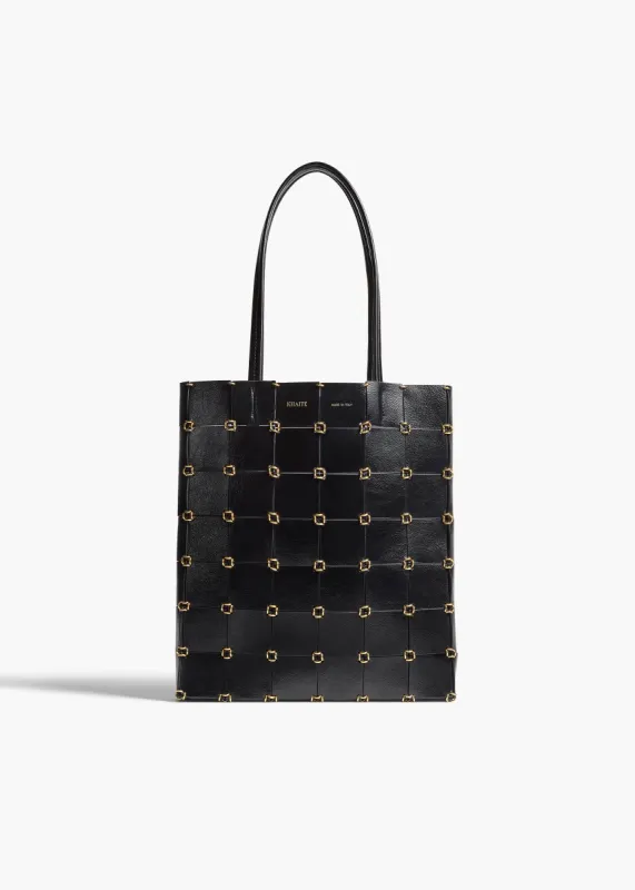 Emma Tote in Black Crackle Patent Leather sold by KHAITE
