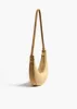 Small Augustina Crossbody Bag in Wheat Suede and Natural Raffia sold by KHAITE