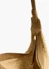 Small Augustina Crossbody Bag in Wheat Suede and Natural Raffia sold by KHAITE