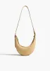Small Augustina Crossbody Bag in Wheat Suede and Natural Raffia sold by KHAITE