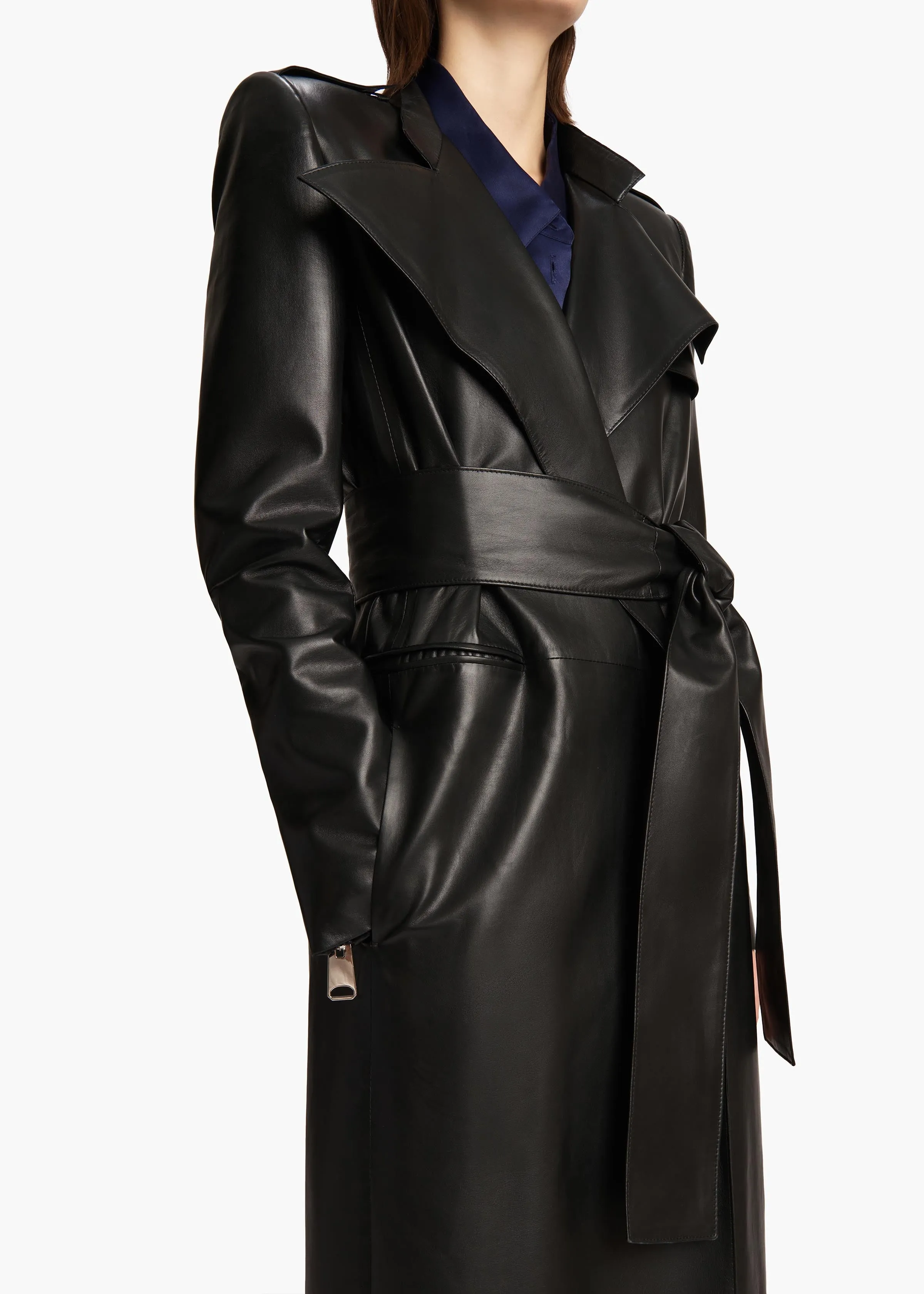 Maxwell Trench in Black Leather sold by KHAITE product image thumbnail 5