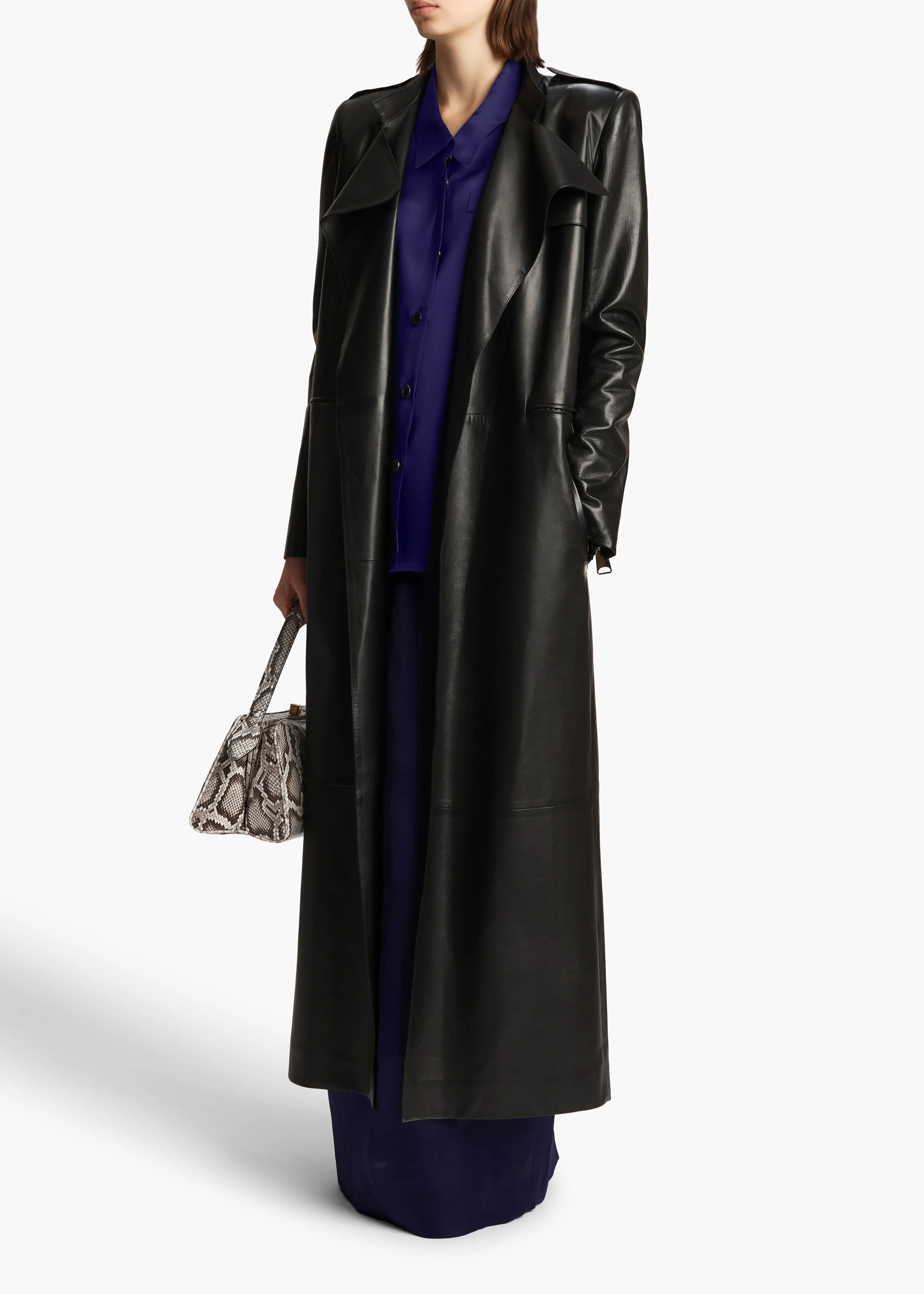 Maxwell Trench in Black Leather sold by KHAITE product image thumbnail 2