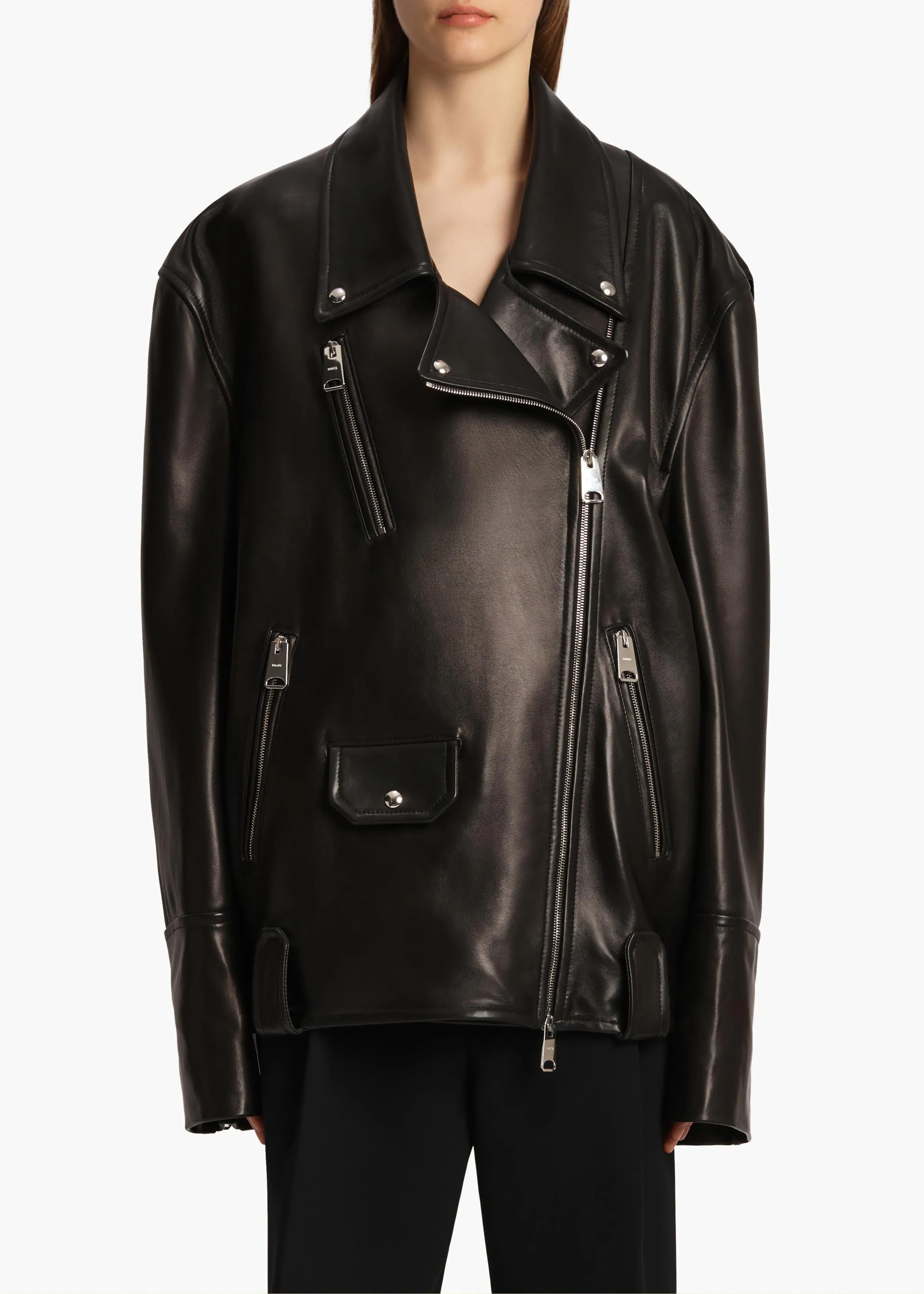 Hansel Jacket in Black Leather sold by KHAITE product image thumbnail 3