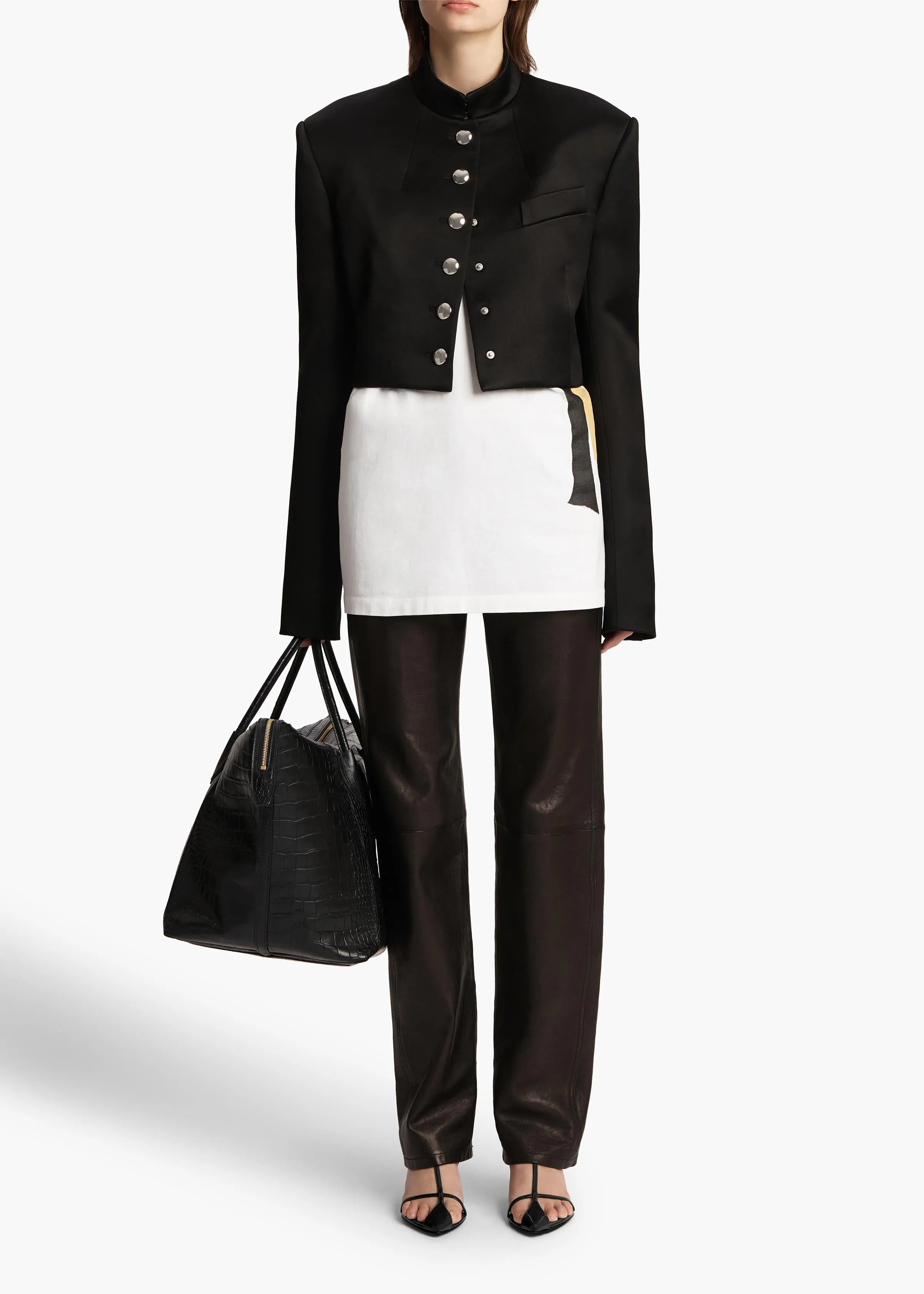 Emmet Pant in Black Leather sold by KHAITE product image thumbnail 2