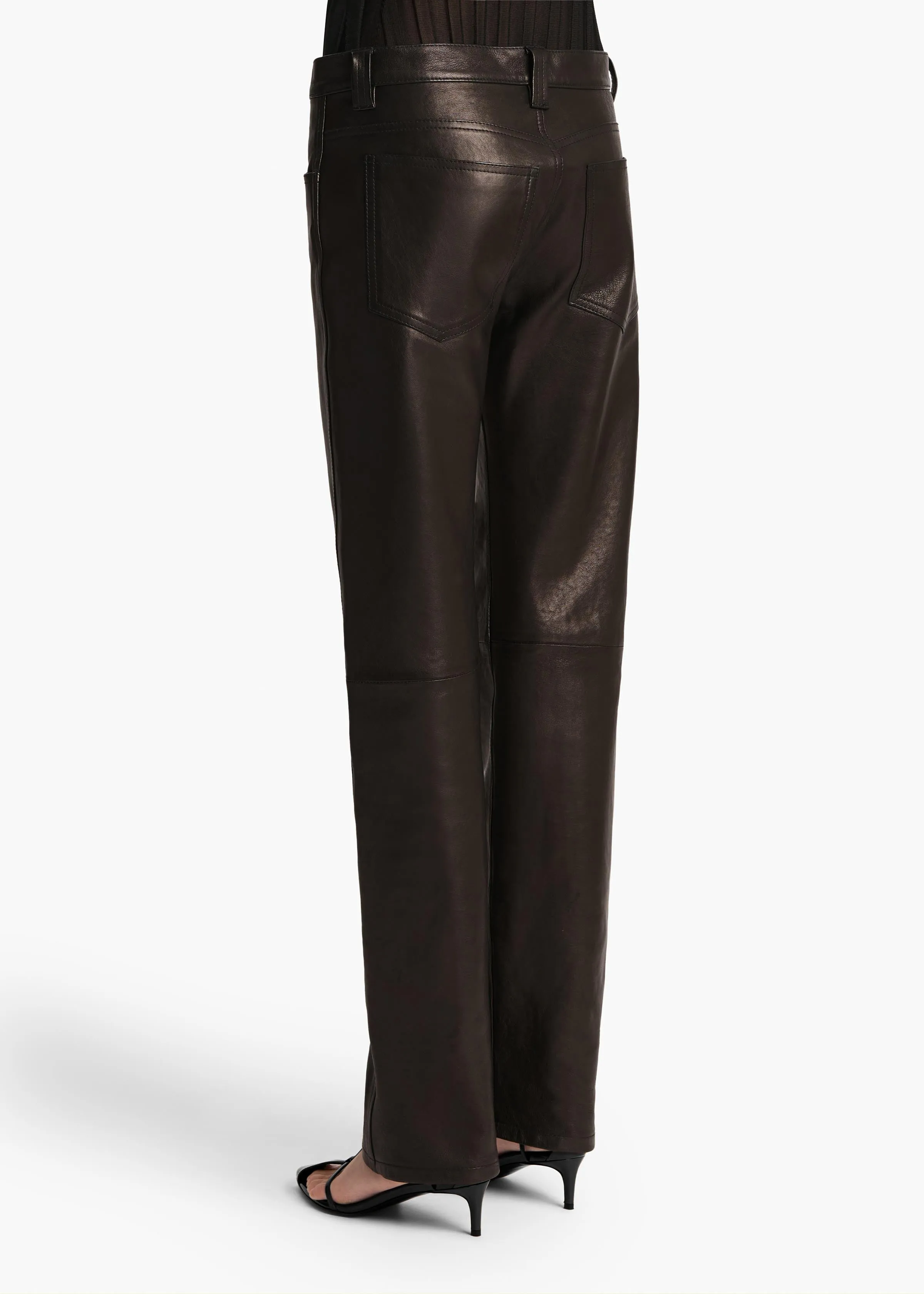 Emmet Pant in Black Leather sold by KHAITE product image thumbnail 4