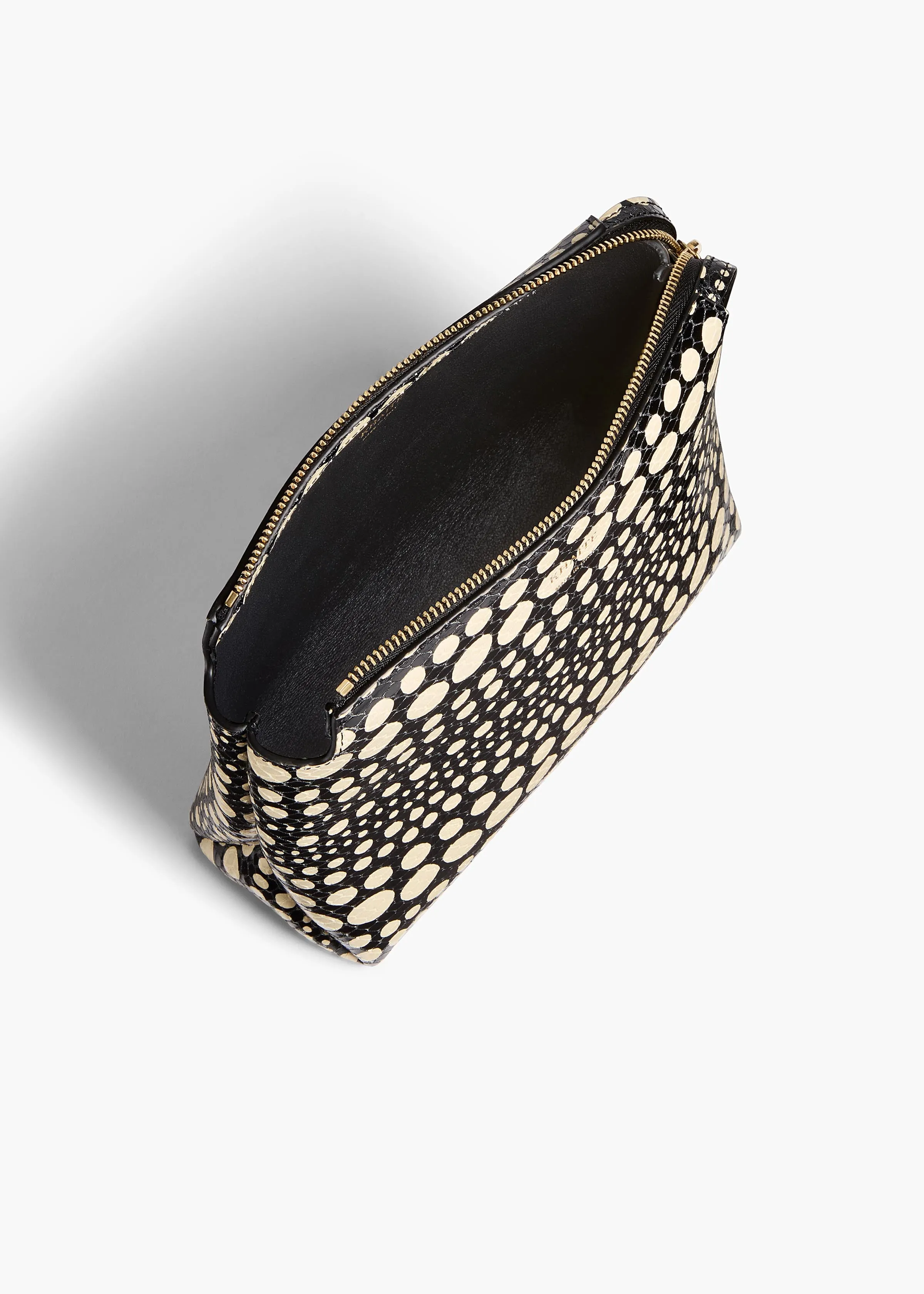 Lina Pochette in Black with Cream Python Dot Print sold by KHAITE product image thumbnail 4