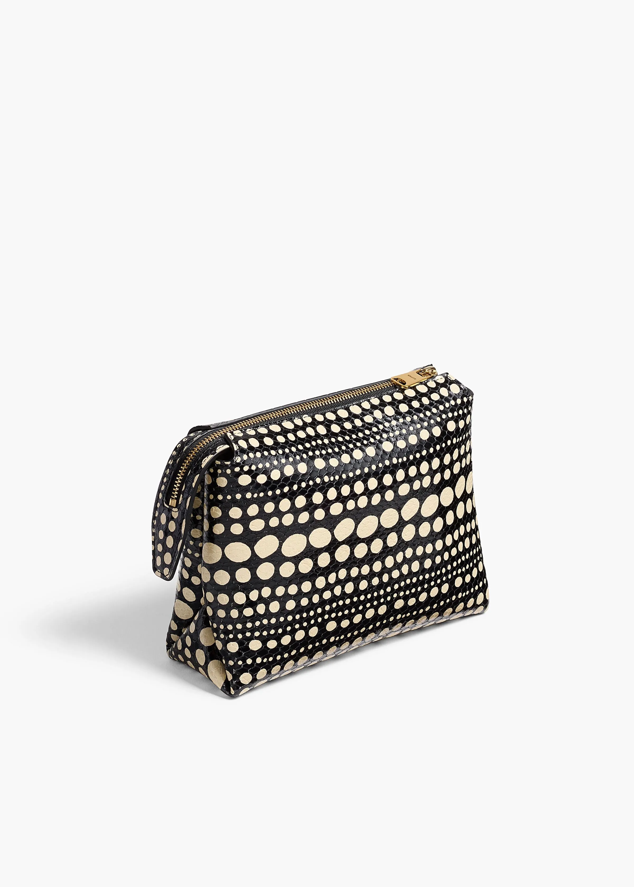 Lina Pochette in Black with Cream Python Dot Print sold by KHAITE product image thumbnail 2