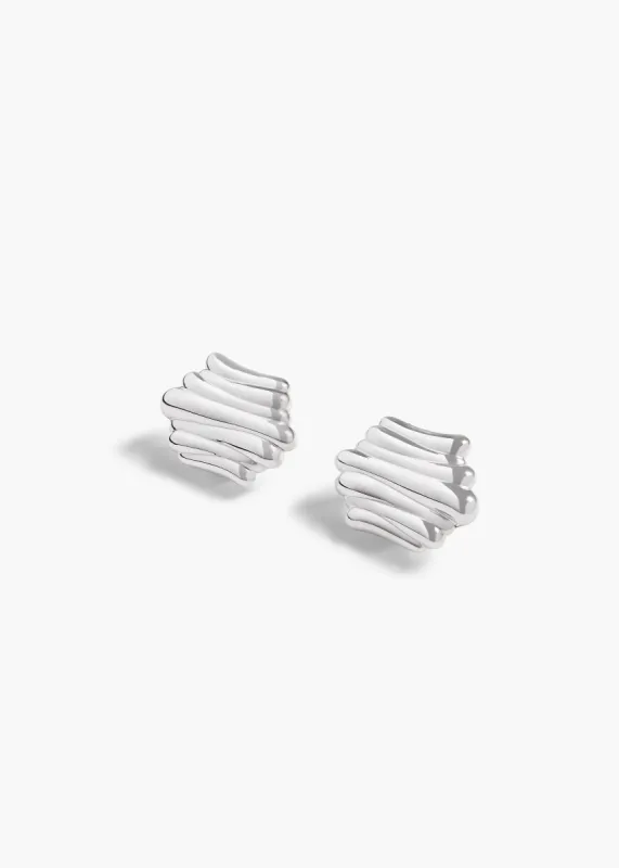 Crema Earrings in Silver sold by KHAITE