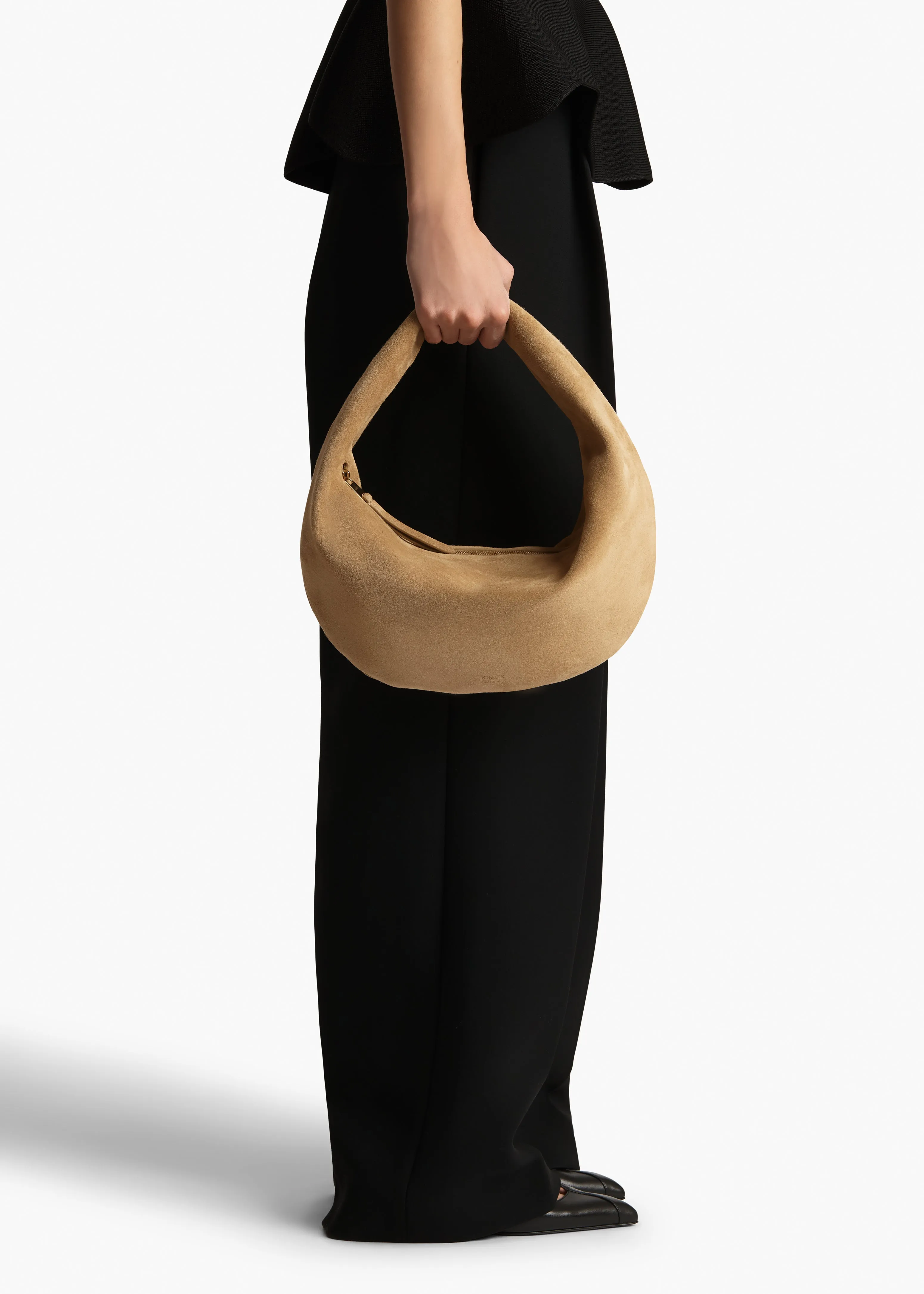 Medium Olivia Hobo in Wheat Suede sold by KHAITE product image thumbnail 5