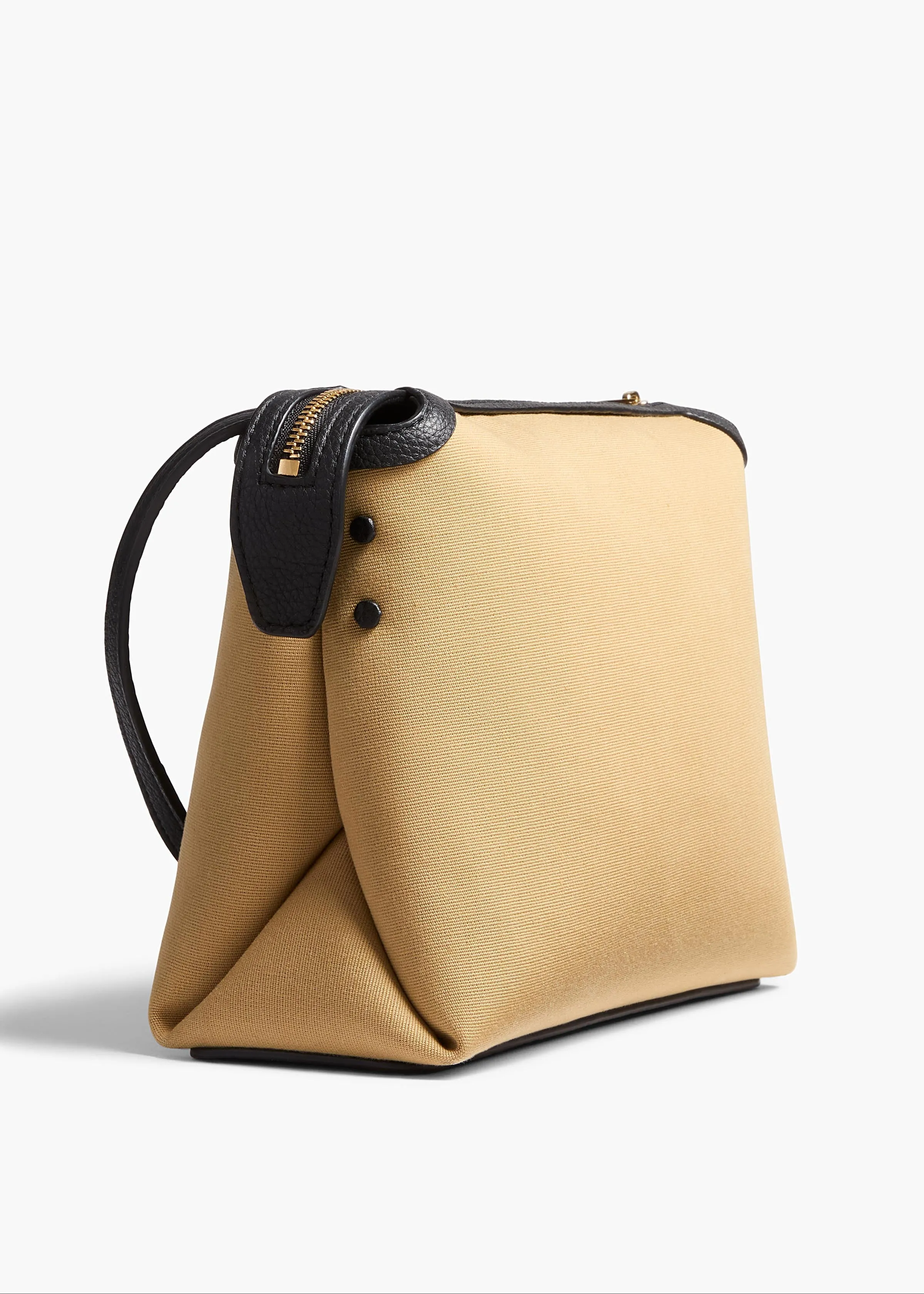 Lina Crossbody Bag in Honey Canvas with Black Leather sold by KHAITE product image thumbnail 3
