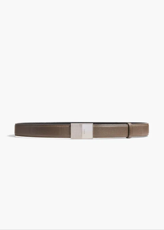 Elio Belt in Elephant Pebbled Leather with Silver sold by KHAITE