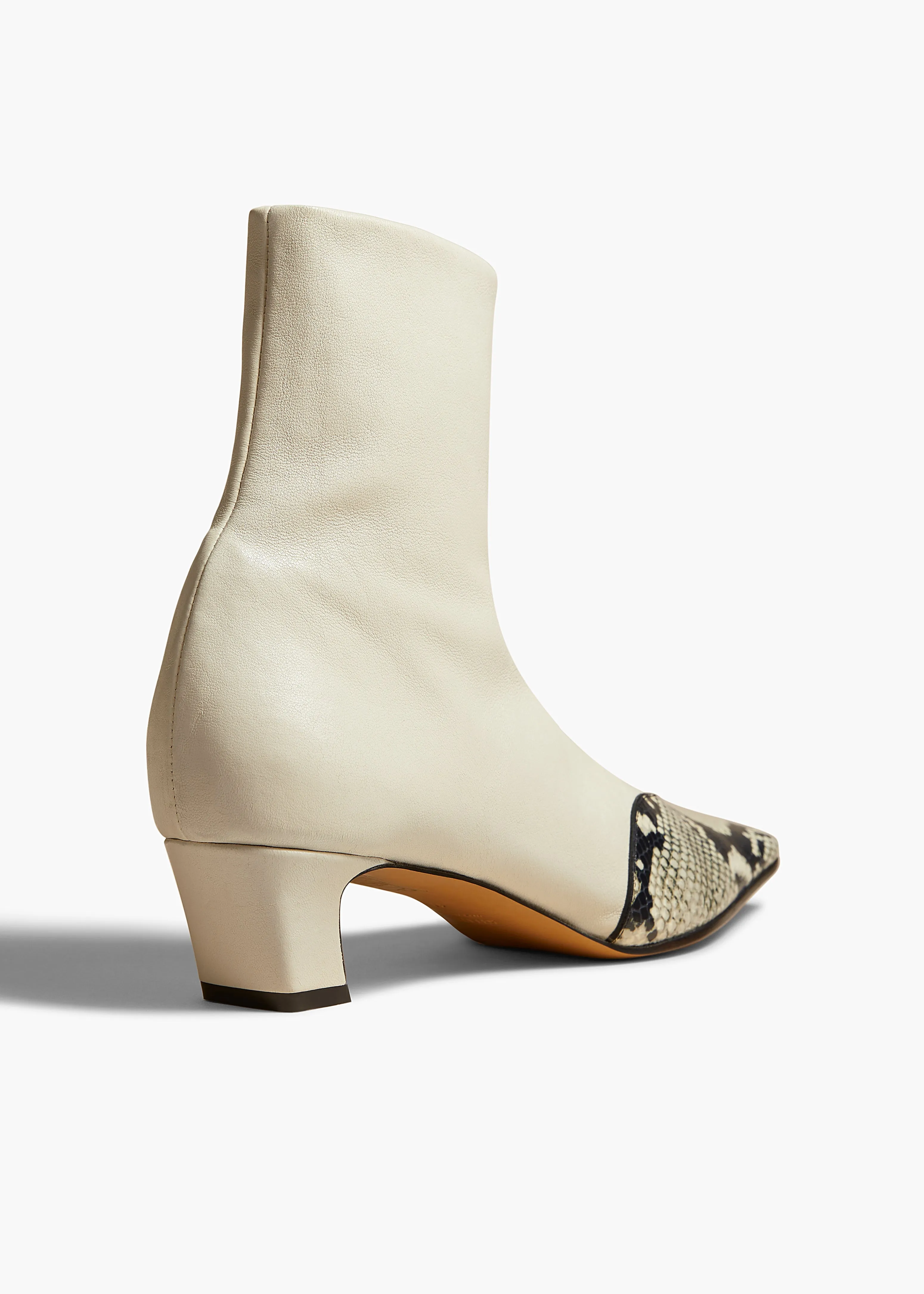 Nevada Stretch Low Boot in Off White with Natural Python-Embossed Leather sold by KHAITE product image thumbnail 3
