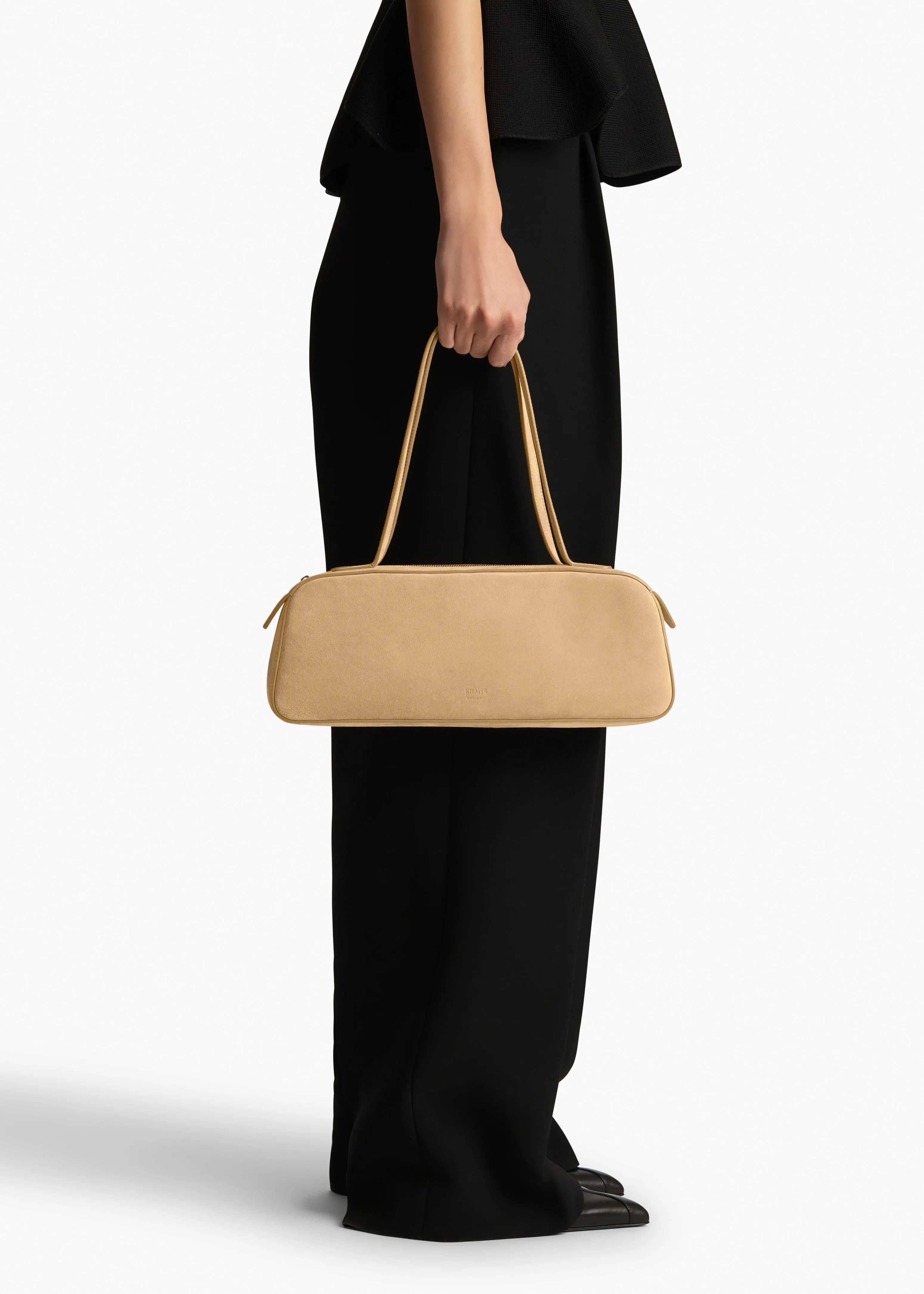Simona Shoulder Bag in Wheat Suede sold by KHAITE product image thumbnail 5