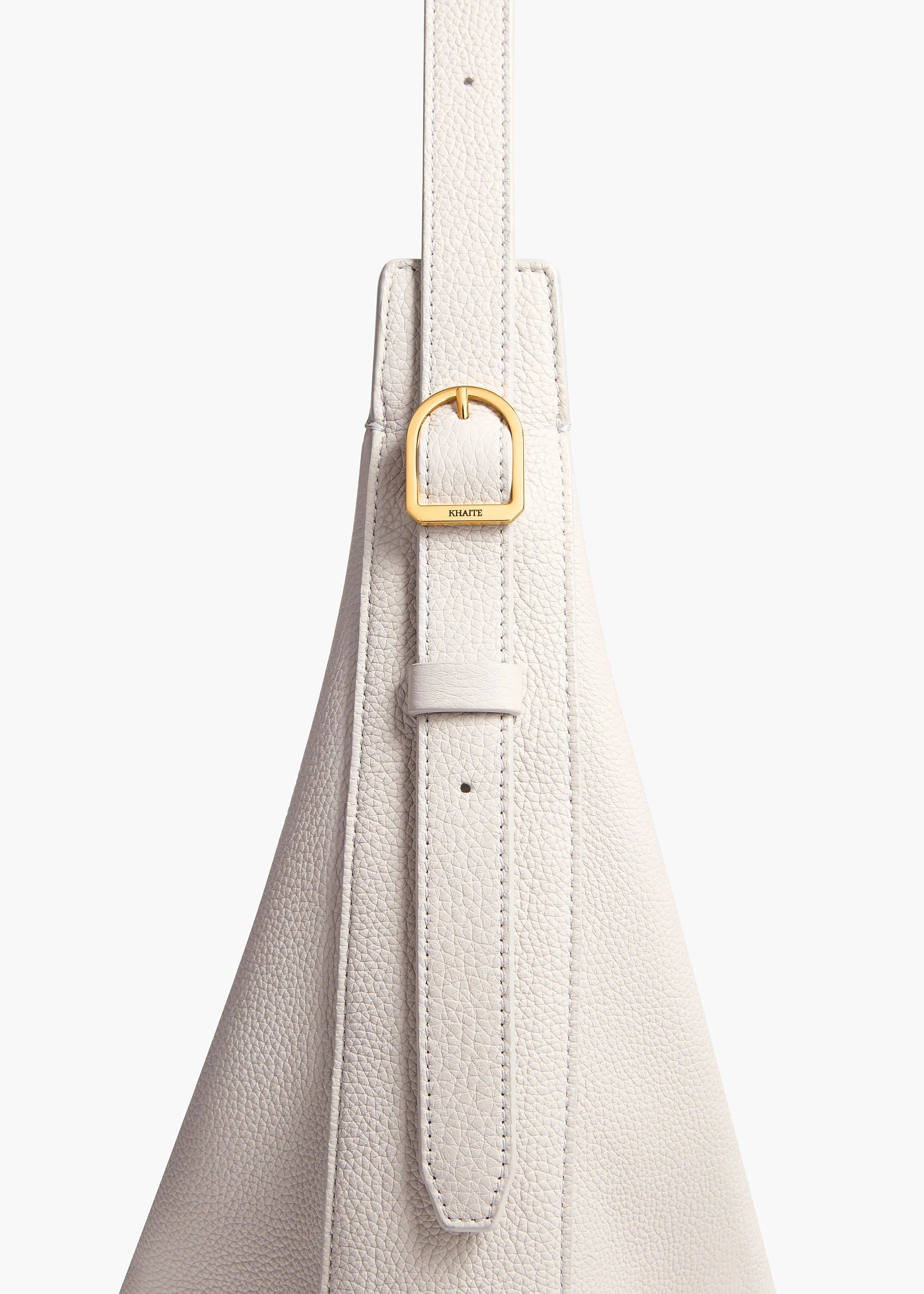 Small Augustina Crossbody Bag in Light Grey Pebbled Leather sold by KHAITE product image thumbnail 4